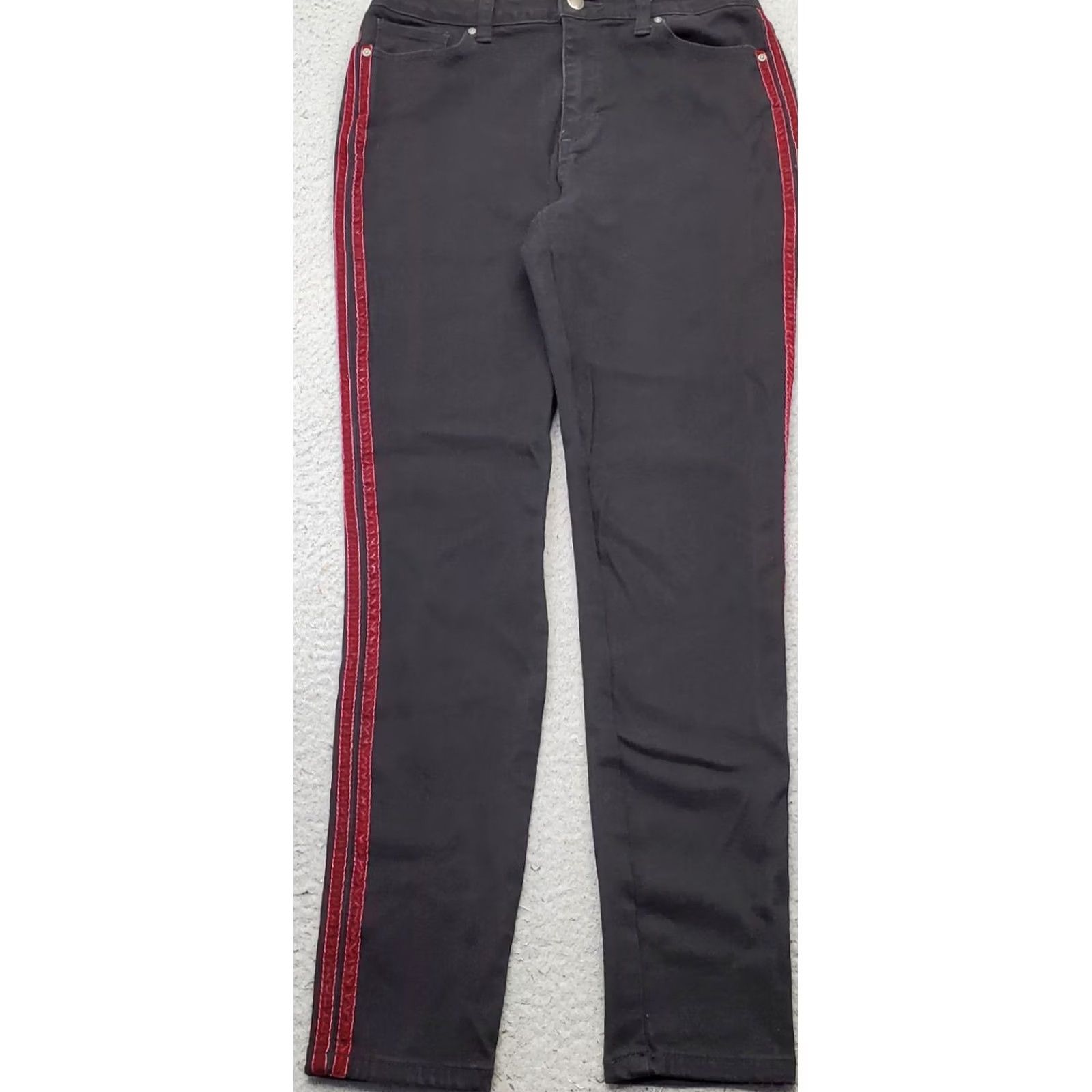 Velvet Velvet Heart Jeans Womens 29 Black Mid Rise Super Stretch Skinny Leg Shirt Size 29" - 2 Thumbnail