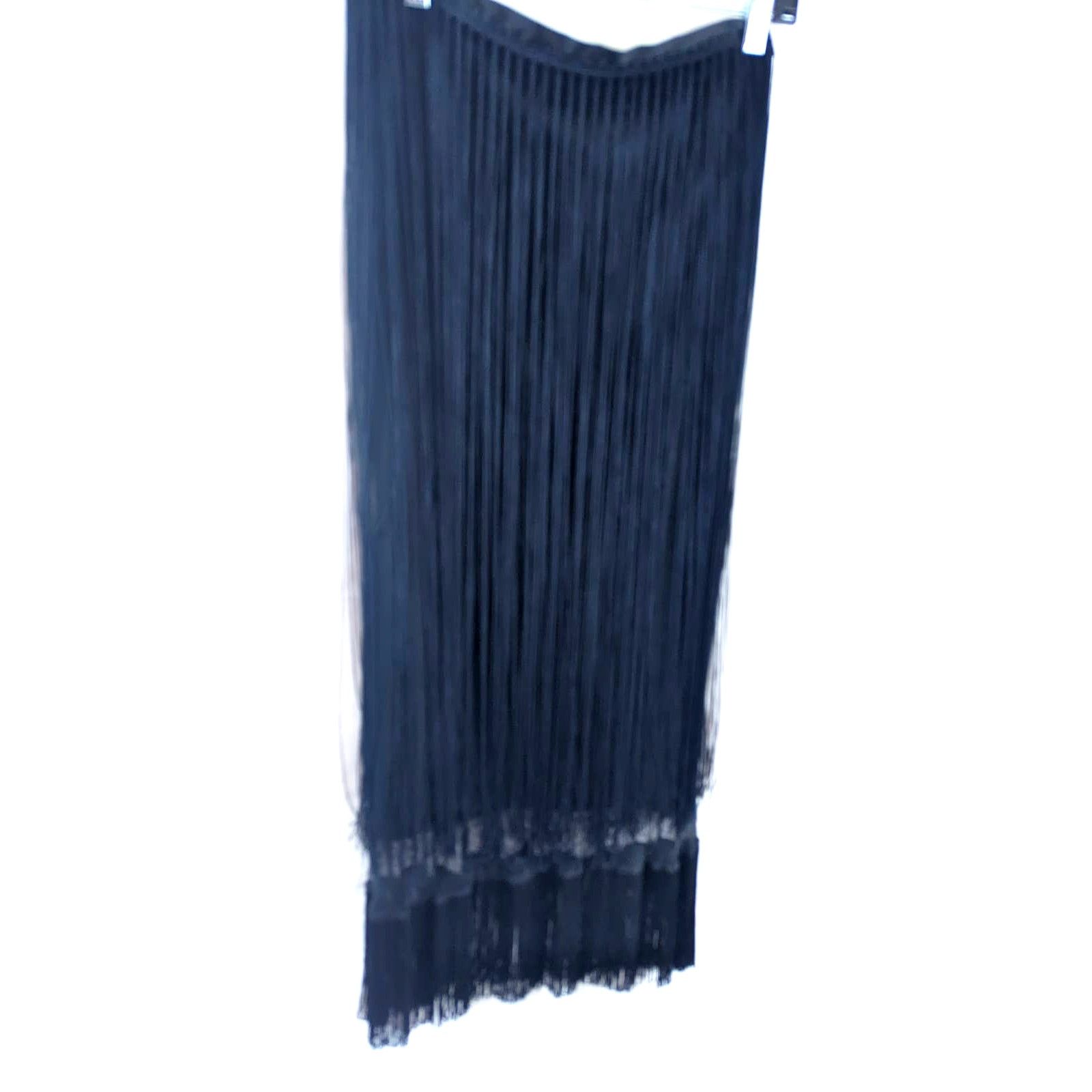 Versace Dolce & Gabbana Vtg 20s Silk Fringe Long Skirt sz 34/48 Size 30" / US 8 / IT 44 - 3 Thumbnail