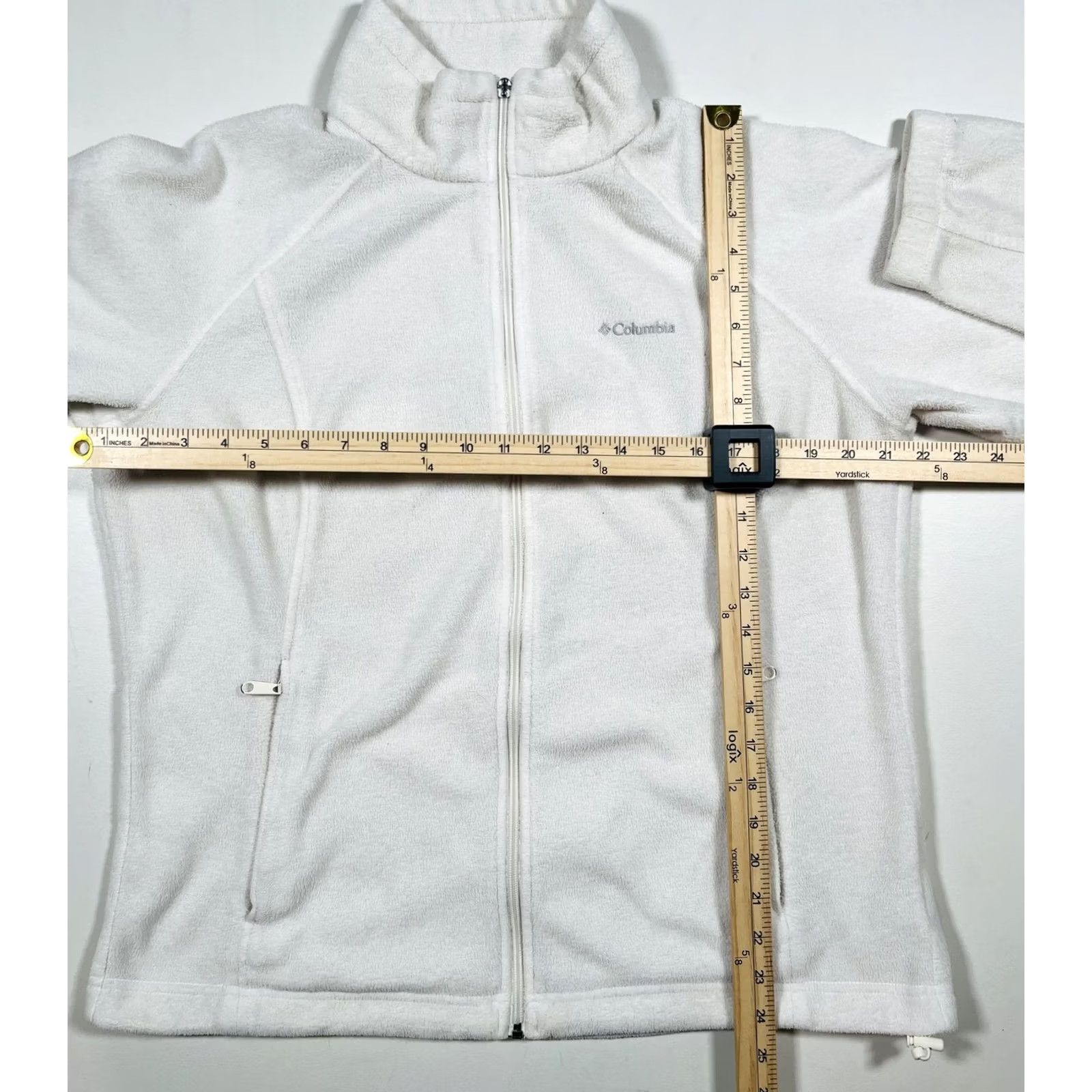 Vintage Columbia Fleece Jacket Womens XL White Full Zip Stand Collar Pockets Cozy Warm Size XL / US 12-14 / IT 48-50 - 6 Thumbnail