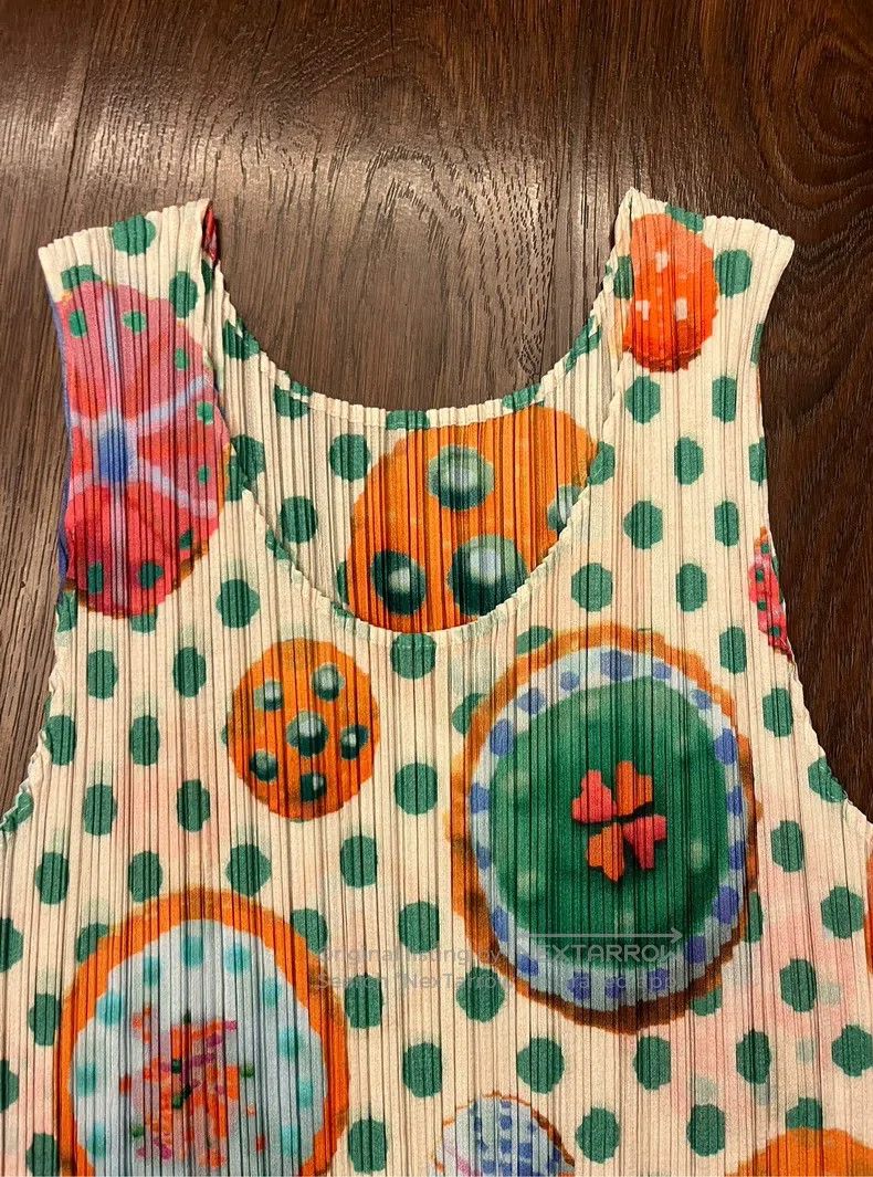 Issey Miyake Issey Miyake Cookie Donut Colorful Fun Polka Dot Sleeveles Size L / US 10 / IT 46 - 4 Thumbnail