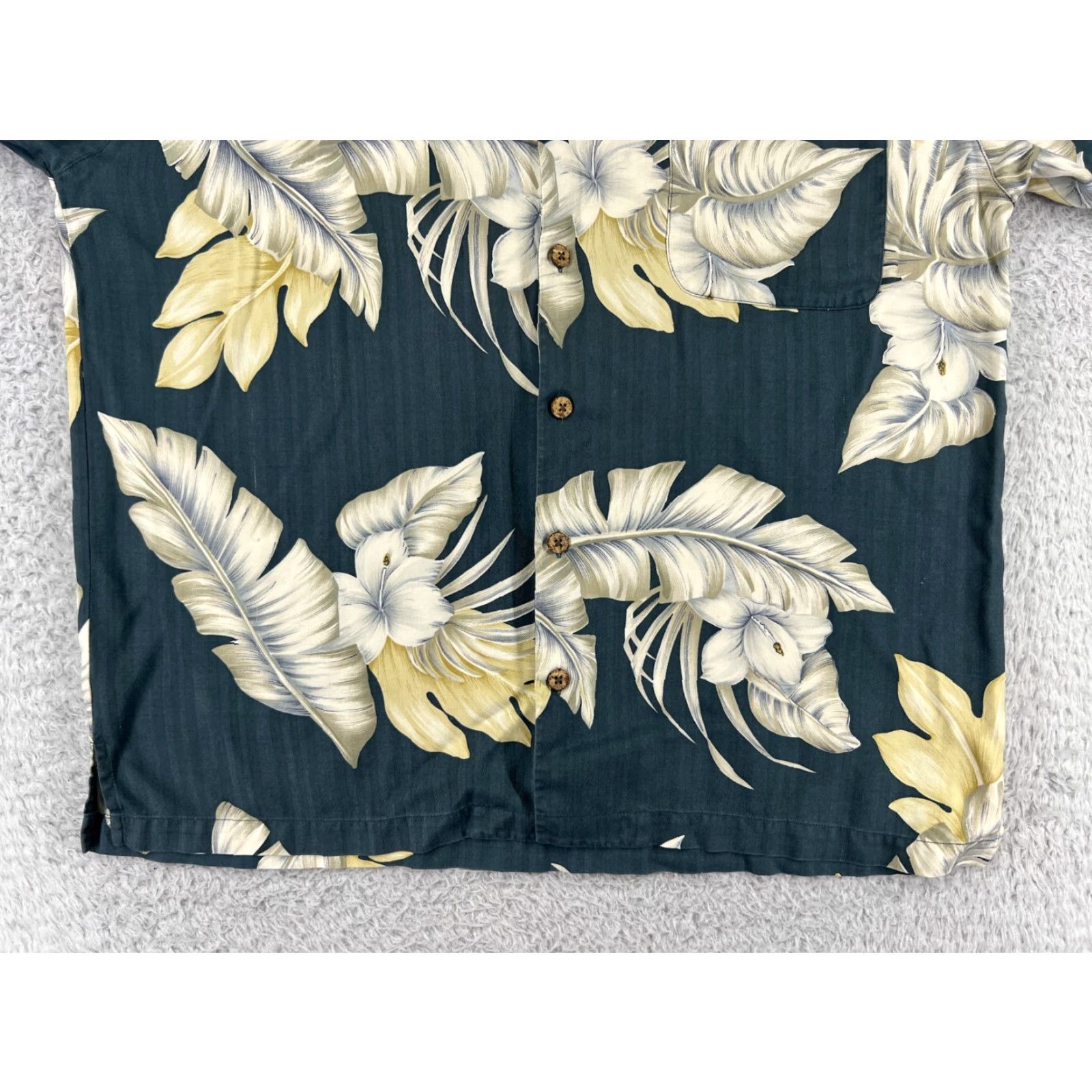 Tommy Bahama Tommy Bahama Shirt Men Large Gray Palm Floral Print Hawaiian Button Up 100% Silk Size US L / EU 52-54 / 3 - 5 Thumbnail