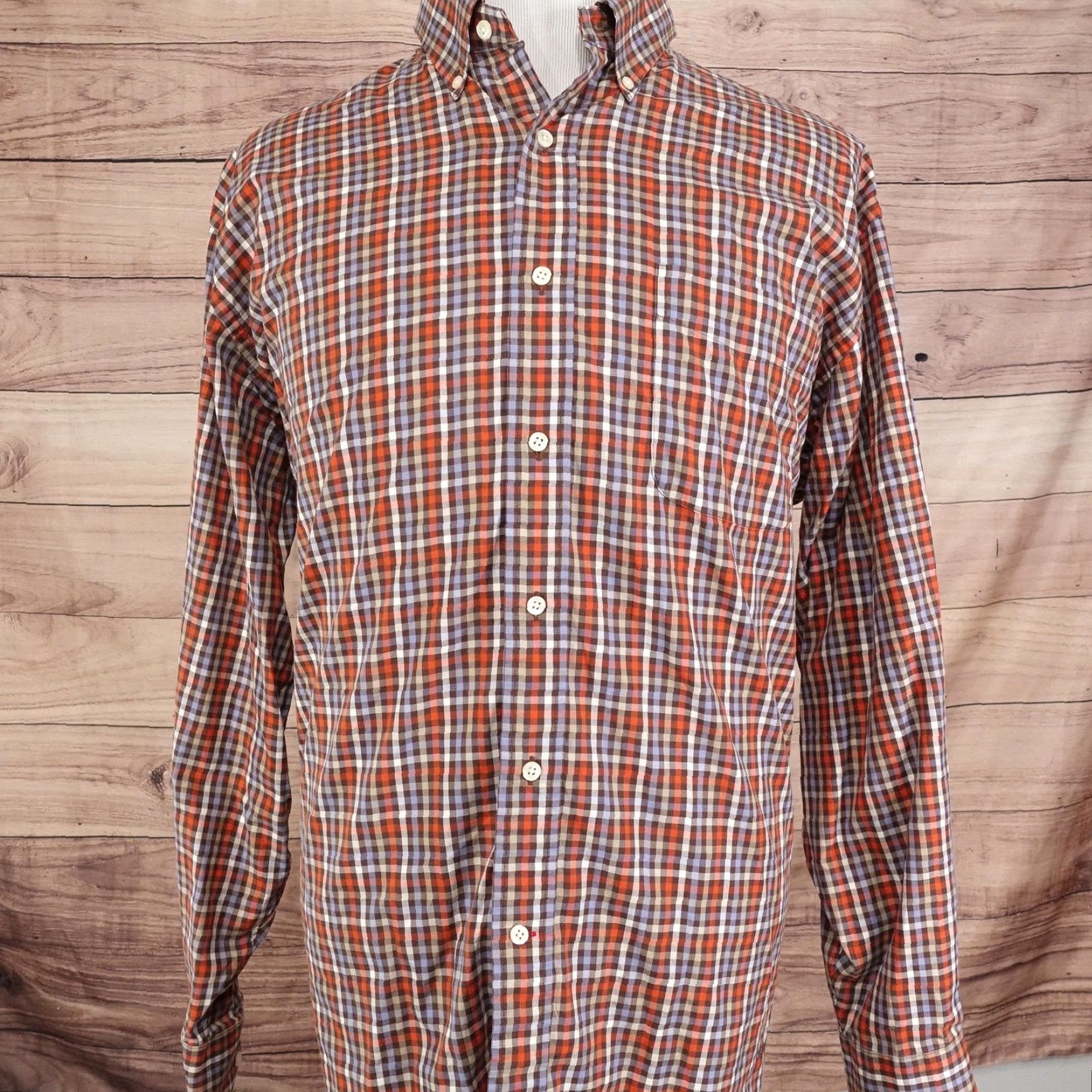 Cremieux Daniel Cremieux Shirt Mens XL Orange Brown Plaid Button Down Long Sleeve Size US XL / EU 56 / 4 - 3 Thumbnail