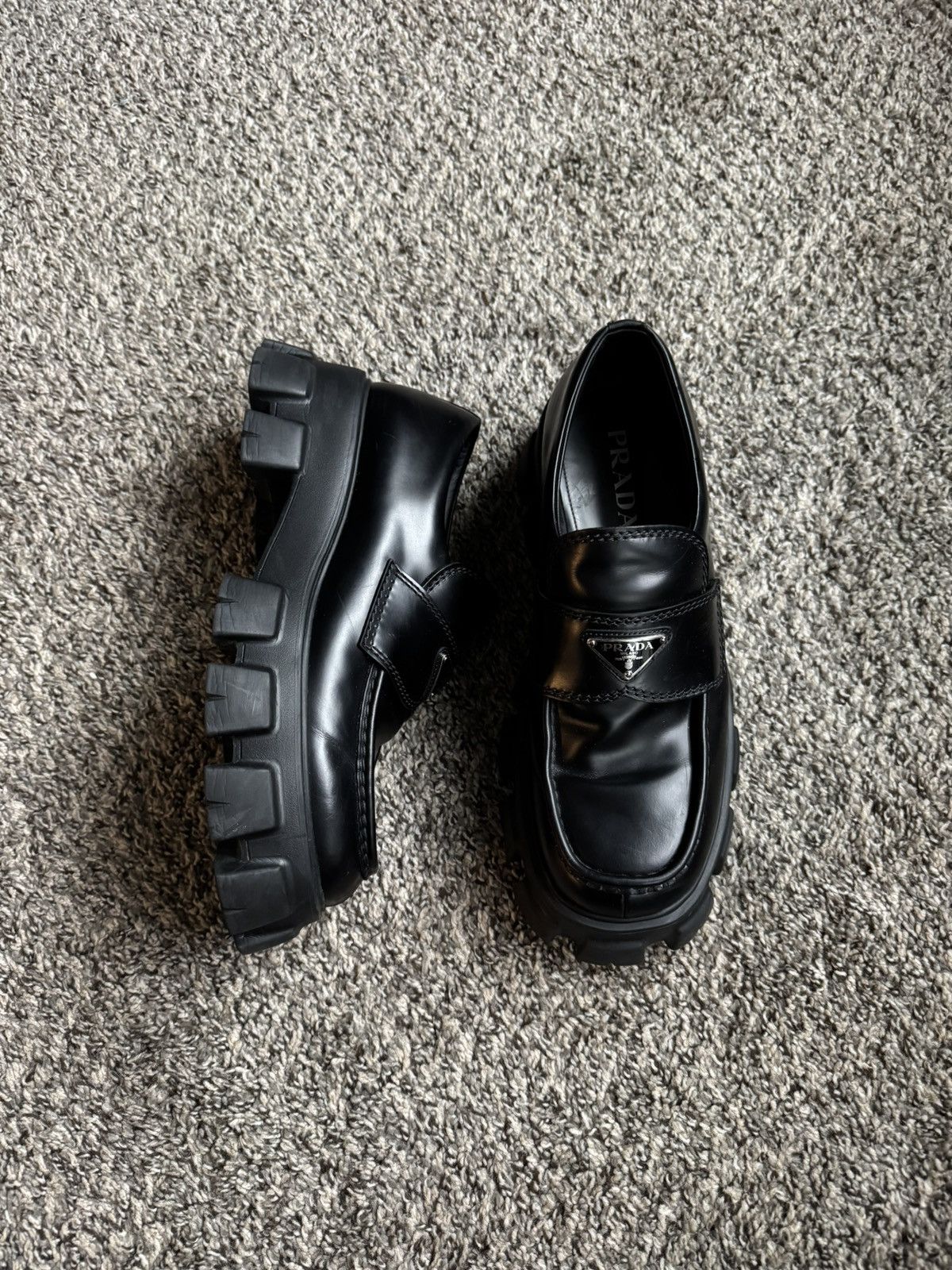 Prada Prada Monolith Brushed Leather Loafer. Size US 9 / EU 42 - 3 Thumbnail