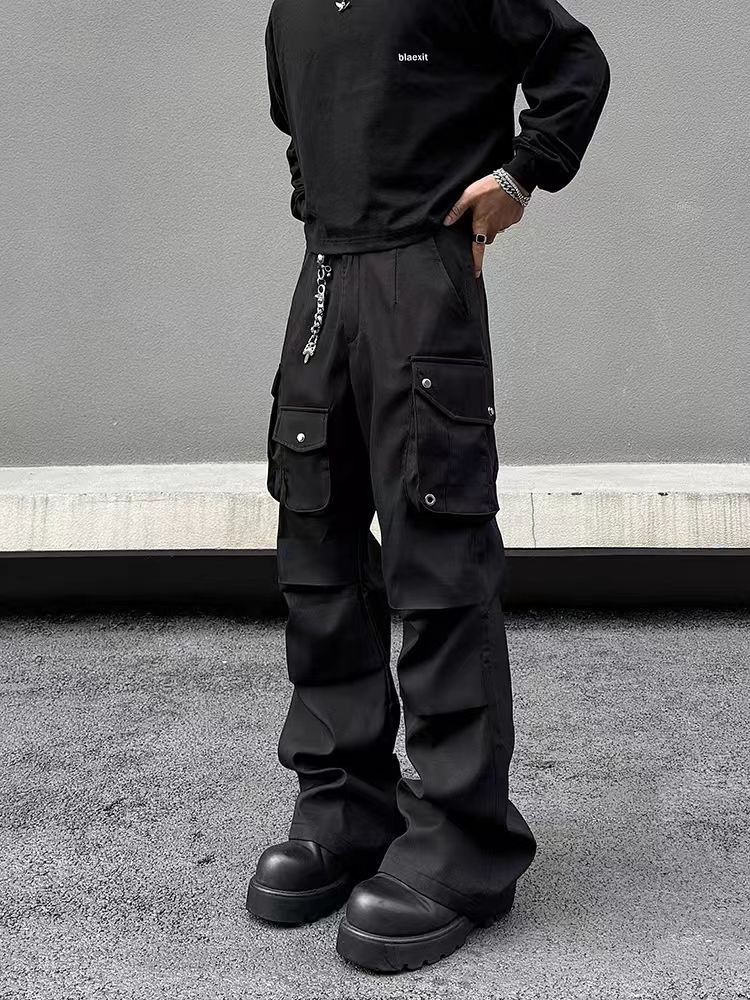 Japanese Brand × Vintage Vintage Multi-Pocket Workwear Casual Pants Black Size US 32 / EU 48 - 1 Thumbnail