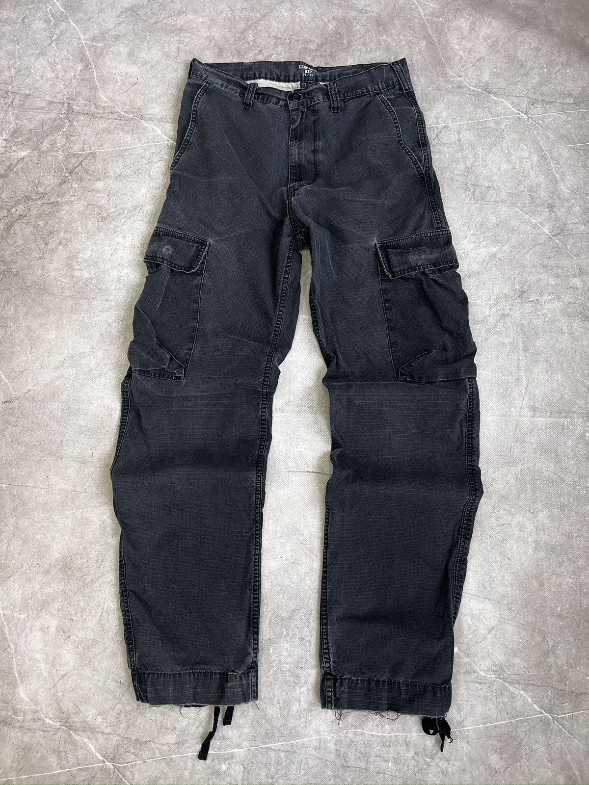 Carhartt Navy Cargo Pants Tactical carhartt Utility Style Y2K washed Size US 31 - 1 Thumbnail