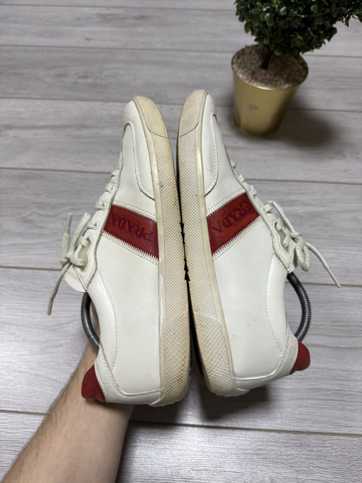 Prada Prada leather red tab sneakers shoes americas cup Size US 10 / EU 43 - 8 Thumbnail