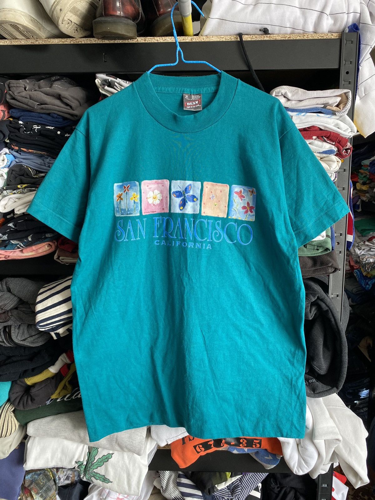 Vintage 80s🔥Art Usa San Francisco Trinity Design By Air Waves Shirt Size US M / EU 48-50 / 2 - 1 Thumbnail