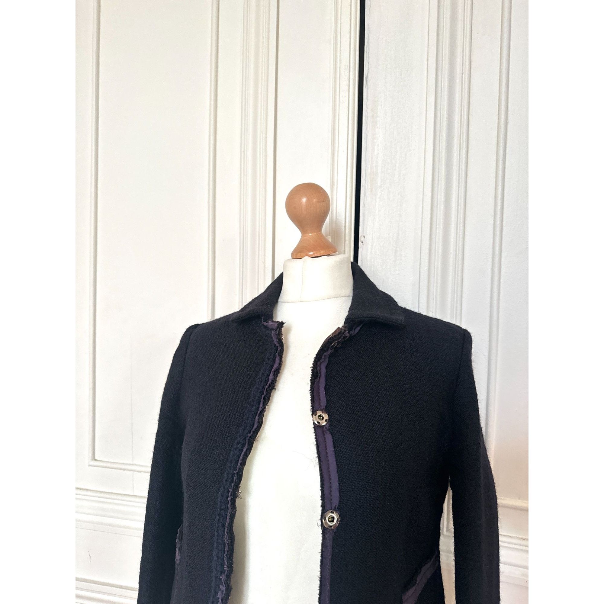 Miu Miu Black Wool Jacket Size S / US 4 / IT 40 - 2 Thumbnail