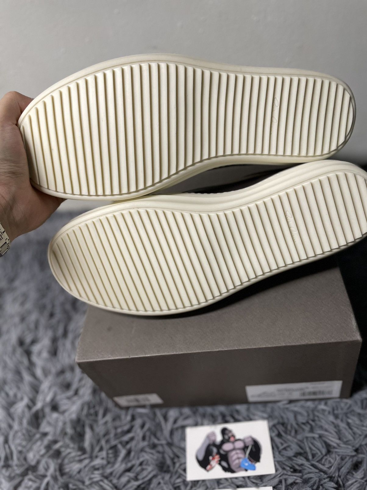 Rick Owens Rick Owens Vintage Sneaks Leather DrkDust/Milk Size US 12 / EU 45 - 5 Thumbnail