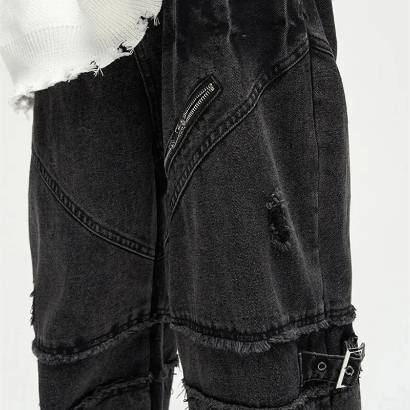 Jean Black Gothic Pants Wide Leg Baggy Jeans Size US 32 / EU 48 - 5 Thumbnail