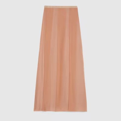 Gucci o1la5ras0526 Silk Chiffon Skirt in Pink Size 28" / US 6 / IT 42 - 1 Thumbnail