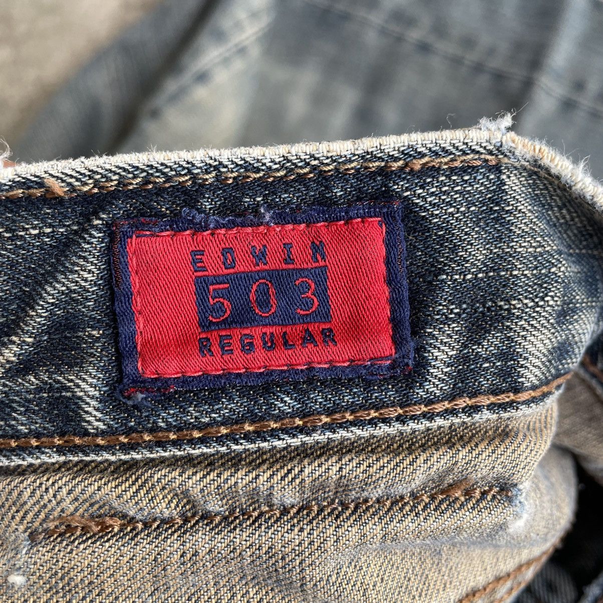 Edwin 🔥Vintage Edwin 503Z Stoned Washed Distress Denim Jeans Size US 35 - 13 Thumbnail