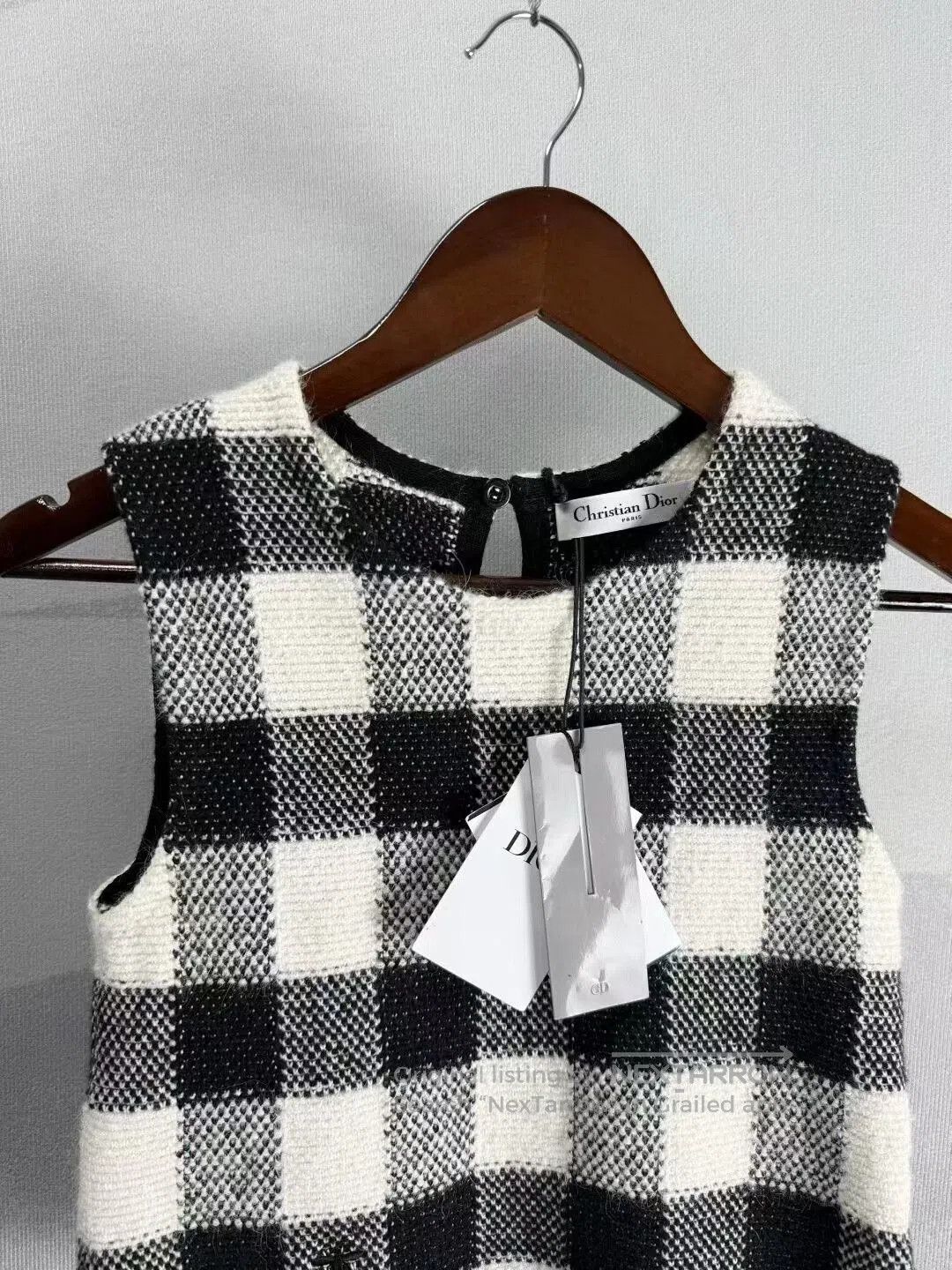 Dior Dior Black and White Check Wool Sweater Vest. Size XS / US 0-2 / IT 36-38 - 3 Thumbnail