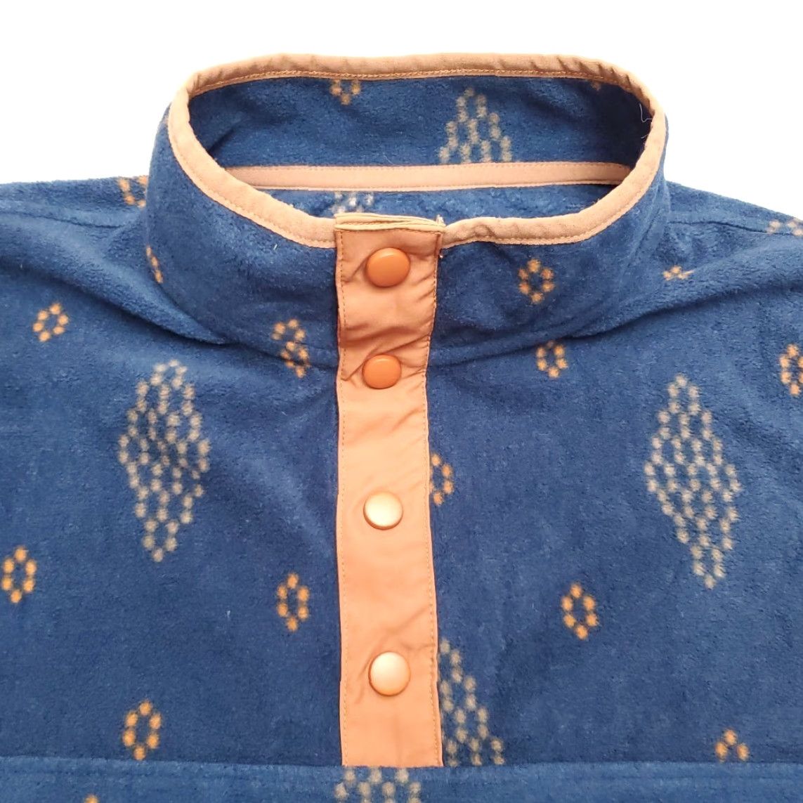 LIV Outdoor LIV Outdoor Sweater Mens M Blue Diamond Geometric 1/4 Snap-T Fleece Gorp Size US M / EU 48-50 / 2 - 3 Thumbnail