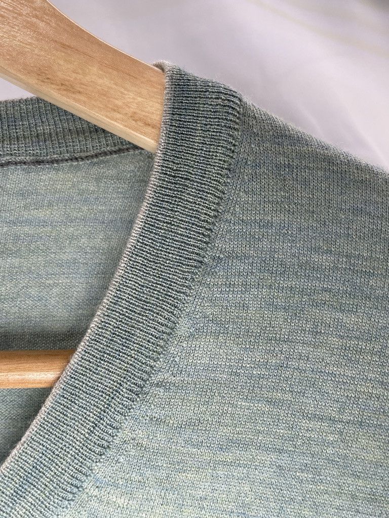 Brunello Cucinelli BRUNELLO CUCINELLI Green V Neck Cashmere Silk Sweater Size US M / EU 48-50 / 2 - 4 Thumbnail