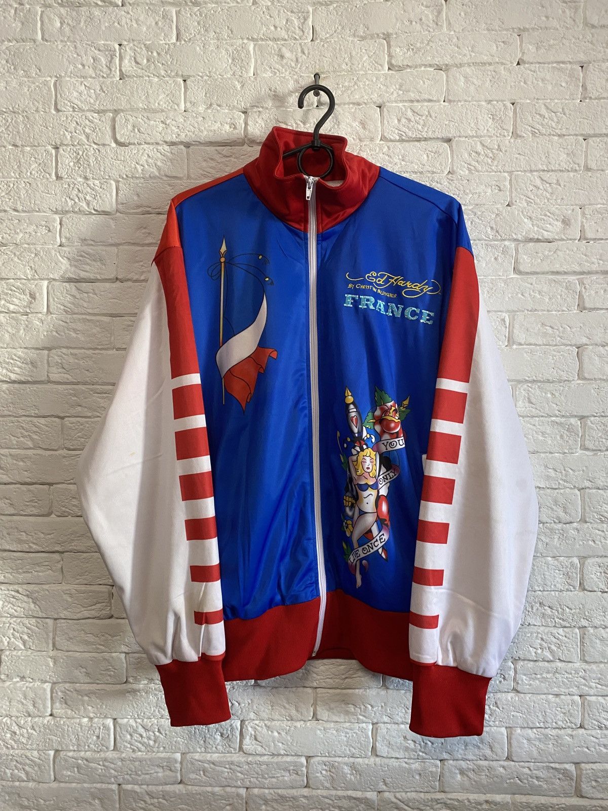 Ed Hardy × Japanese Brand × Vintage Vintage Ed Hardy By Christian Audigier Y2K Track Jacket Size US XL / EU 56 / 4 - 2 Thumbnail