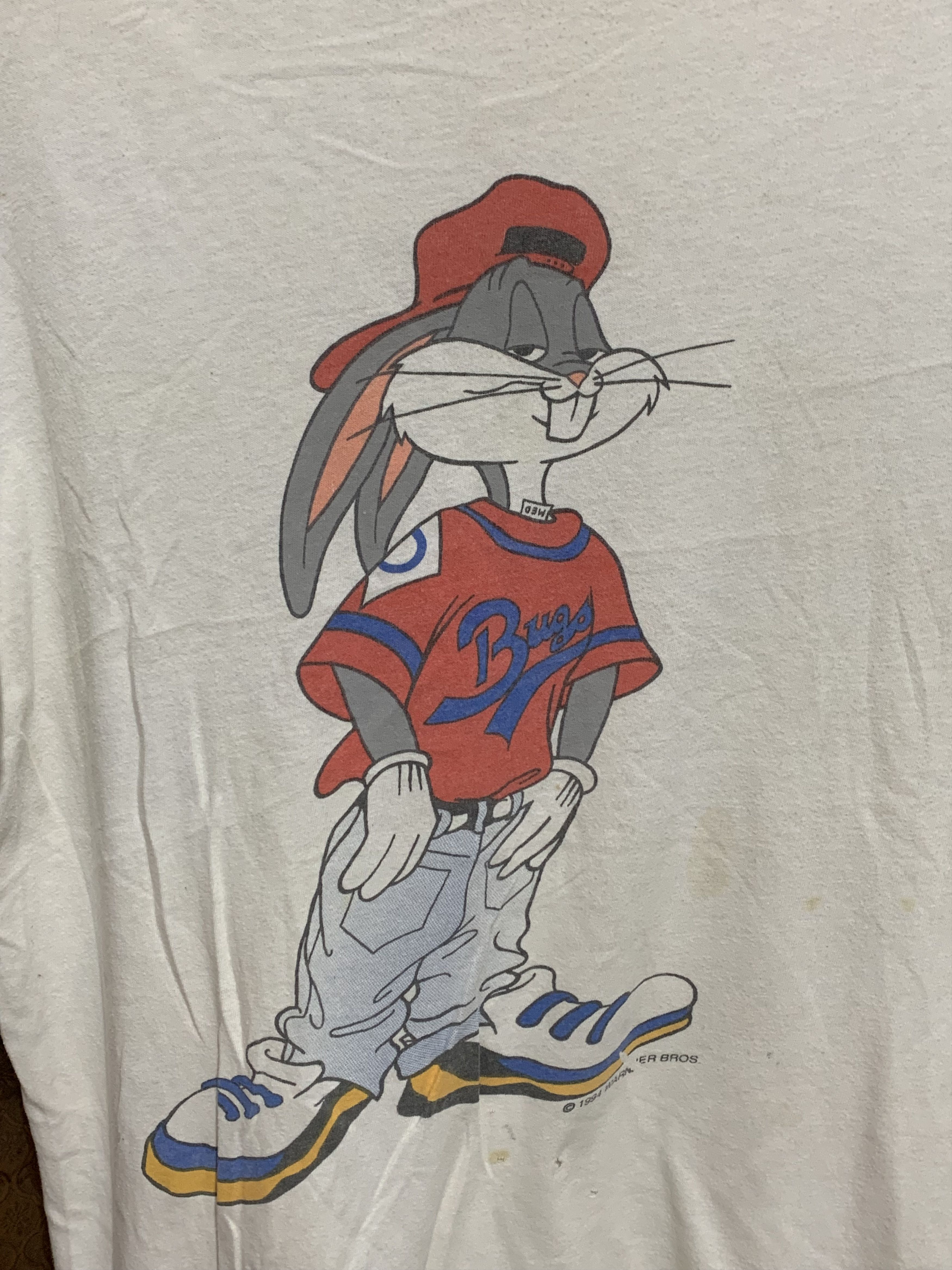 Vintage VTG 1994 Warner Bros Bucks Bunny White T-Shirt Kriss Kross Size US L / EU 52-54 / 3 - 2 Thumbnail