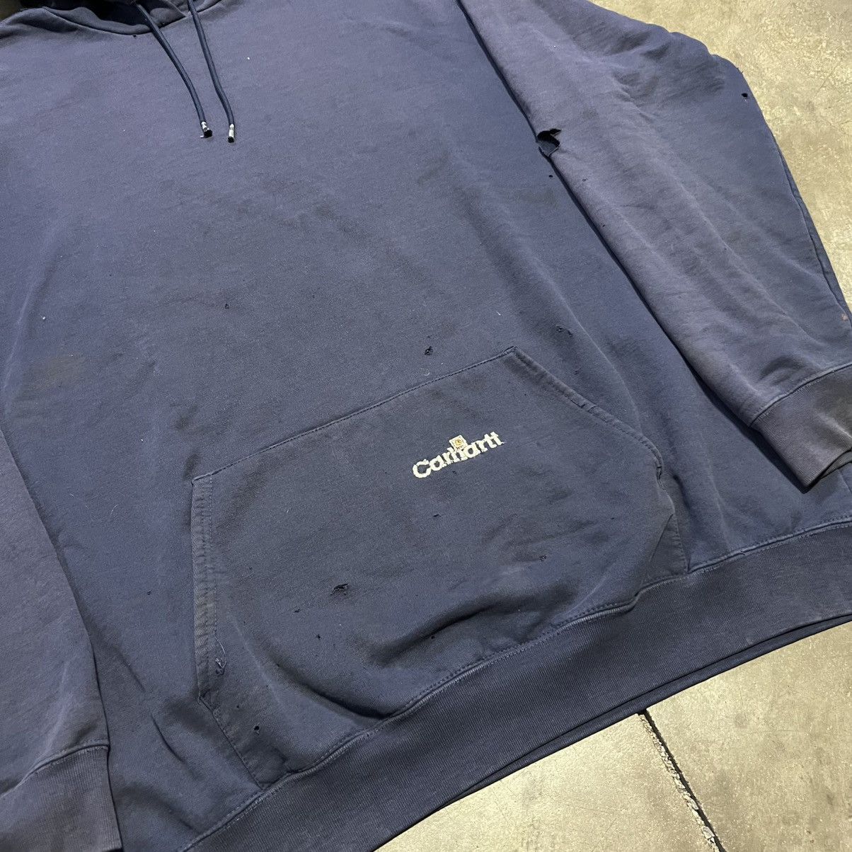 Carhartt × Vintage Vintage Carhartt Hoodie Sweatshirt Faded Thrashed Distressed Size US XXL / EU 58 / 5 - 5 Thumbnail