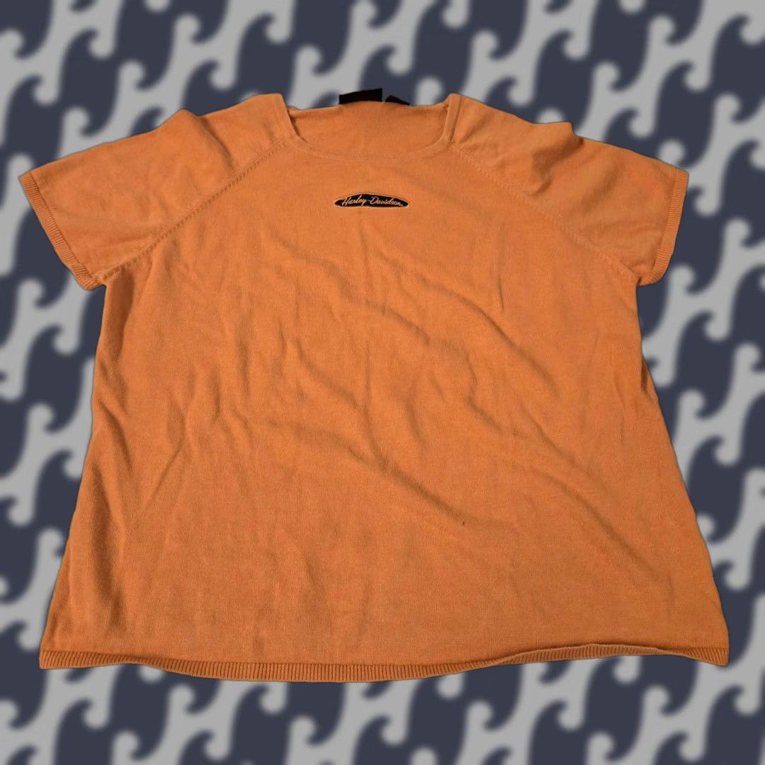 Harley Davidson Harley-Davidson Shirt Womens 1W Orange Embroidered Logo Short Sleeve Knit Tee Size XL / US 12-14 / IT 48-50 - 1 Thumbnail