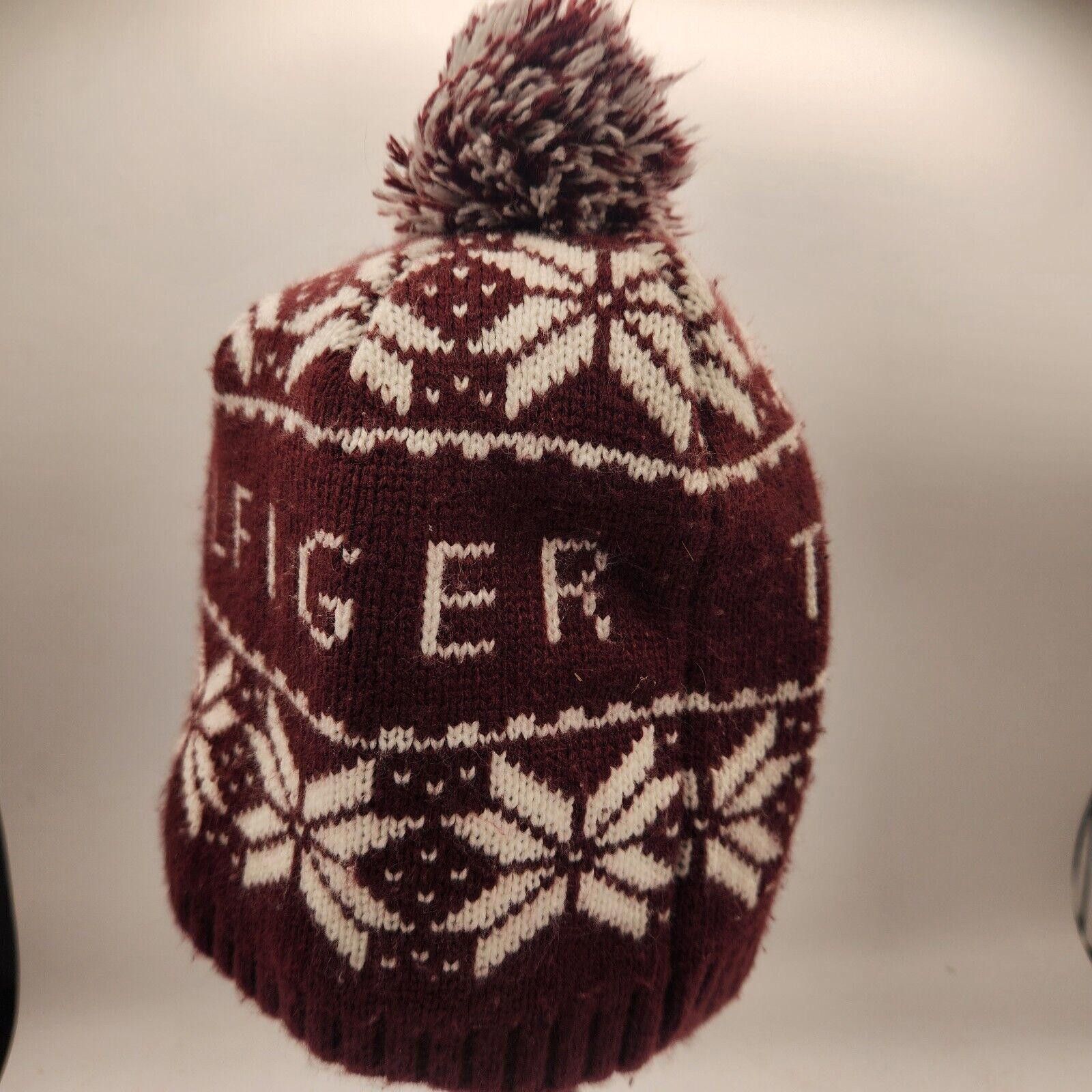 Tommy Hilfiger Tommy Hilfiger Knit Pom Beanie Maroon Unisex Size ONE SIZE - 4 Thumbnail
