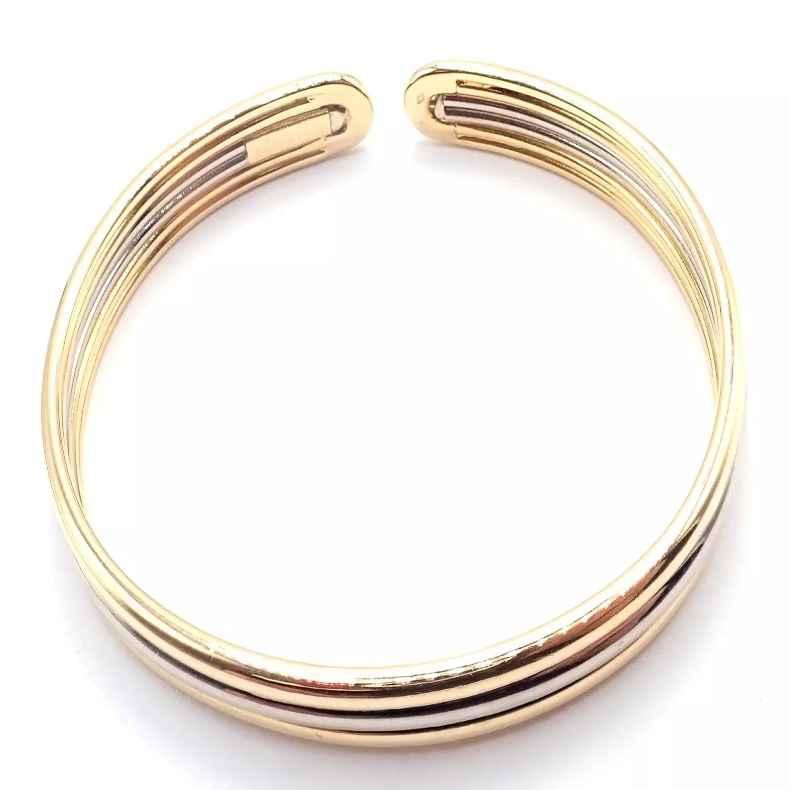 Van Cleef & Arpels 18k Yellow & White Gold Bangle Cuff Bracelet Size ONE SIZE - 11 Thumbnail