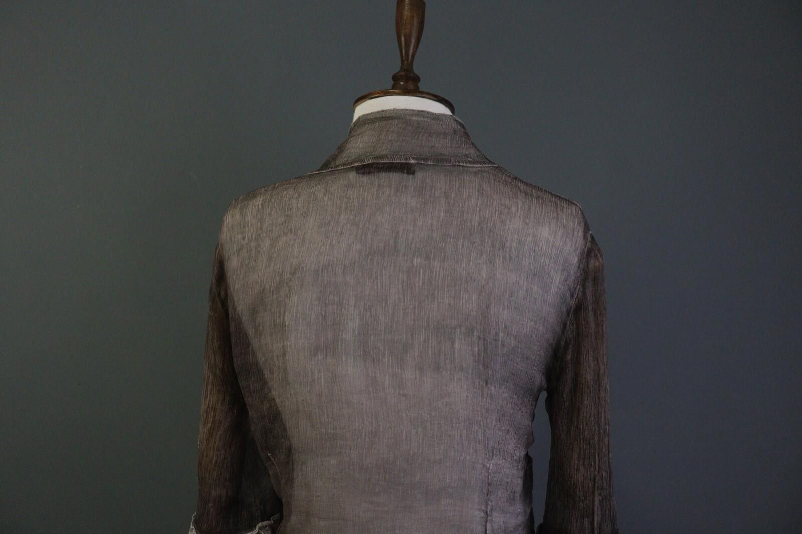 Designer VTG Elisa Cavaletti Brown 100% Silk Blazer Top Size S Size S / US 4 / IT 40 - 12 Thumbnail