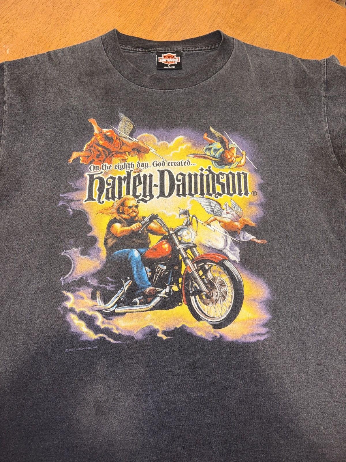 Harley Davidson × Vintage 1989 “God created Harley Davidson” Vintage T-Shirt Size US L / EU 52-54 / 3 - 1 Thumbnail