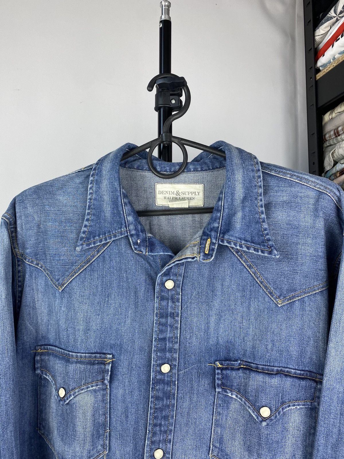 Denim & Supply Ralph Lauren × Designer × Vintage Denim Supply Ralph Lauren Blue Button Up Denim Pocket Shirt Size US XL / EU 56 / 4 - 3 Thumbnail
