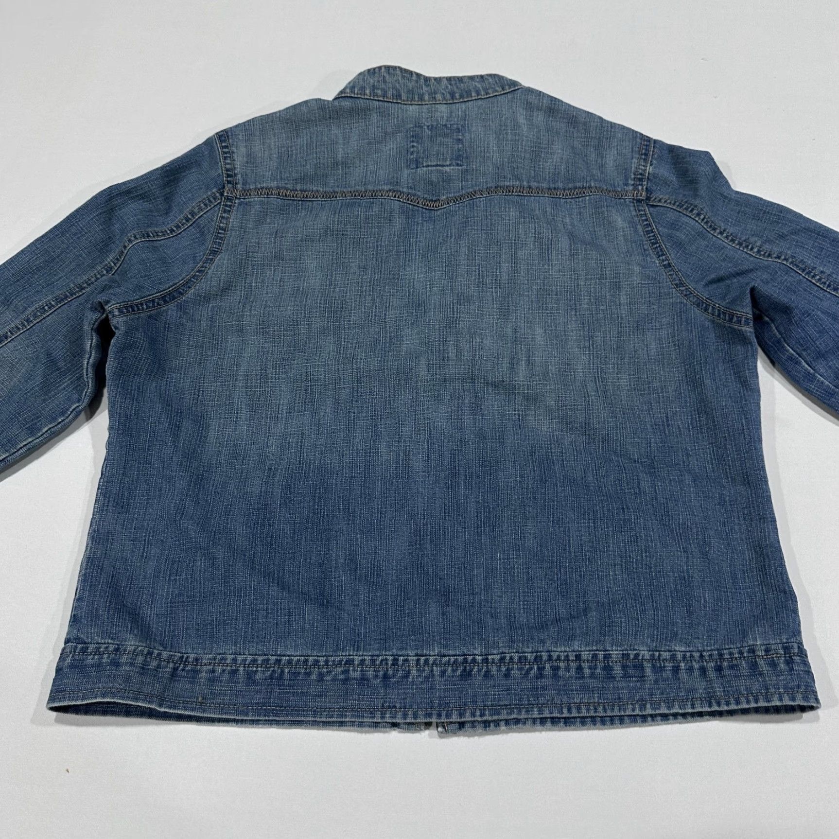 Old Navy VINTAGE Old Navy Jacket Womens L Blue Denim Zip Pockets Full Zip Casual 90s Y2K Grunge Preppy Coquette Size L / US 10 / IT 46 - 4 Thumbnail