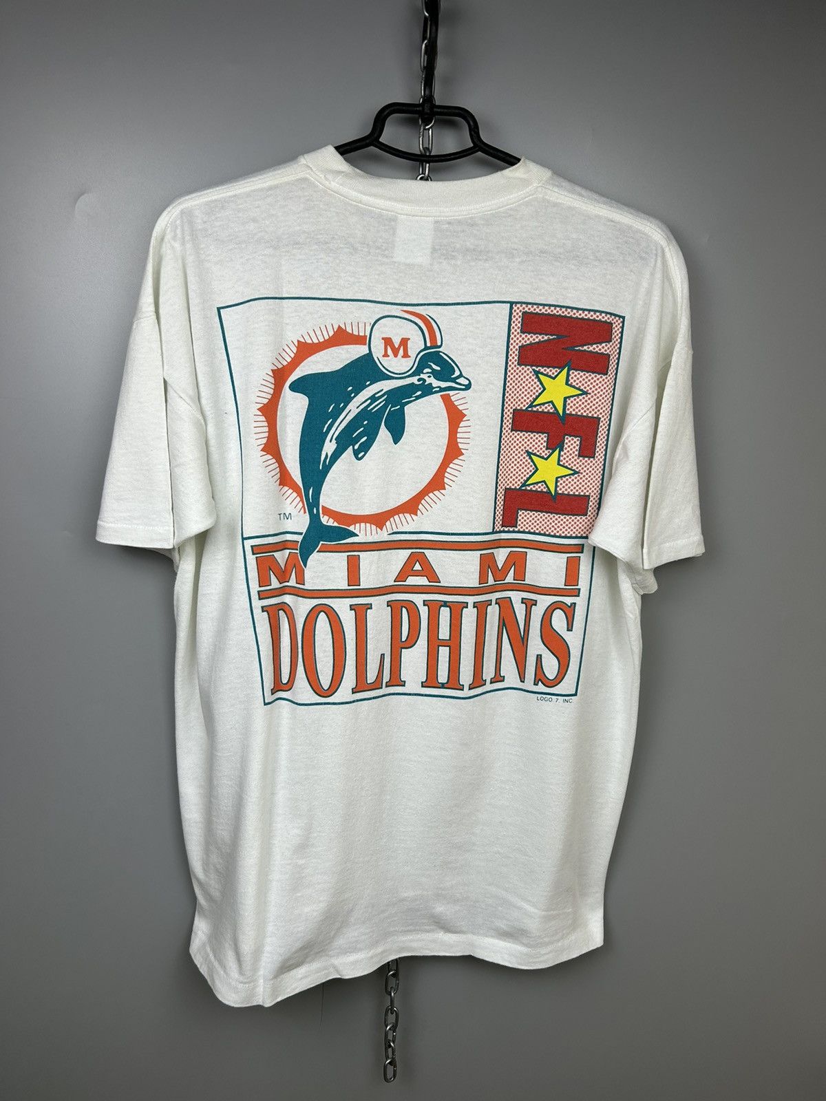 NFL Vintage 90s Miami Dolphins Nfl Team T shirt Size US XL / EU 56 / 4 - 1 Thumbnail