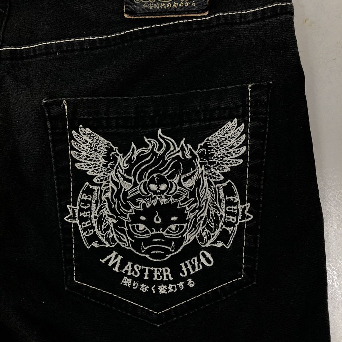 Japanese Brand 🔥VINTAGE SUKAJAN SHORT PANTS DENIM MASTER JIZO BIG LOGO Size US 32 / EU 48 - 12 Thumbnail
