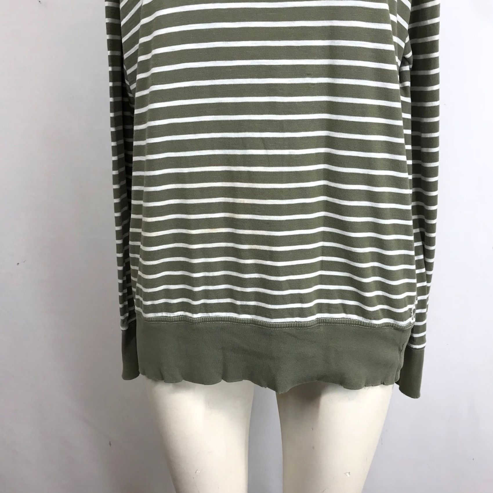 Vintage VINTAGE CURRENT/ELLIOTT Striped Long Sleeve Crew Neck Sweatshirt Green White Size 3 Size XS / US 0-2 / IT 36-38 - 3 Thumbnail