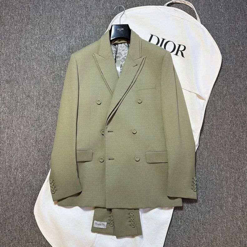 Dior Dior Turquoise green structure double collar wool suit sui Size US M / EU 48-50 / 2 - 1 Thumbnail