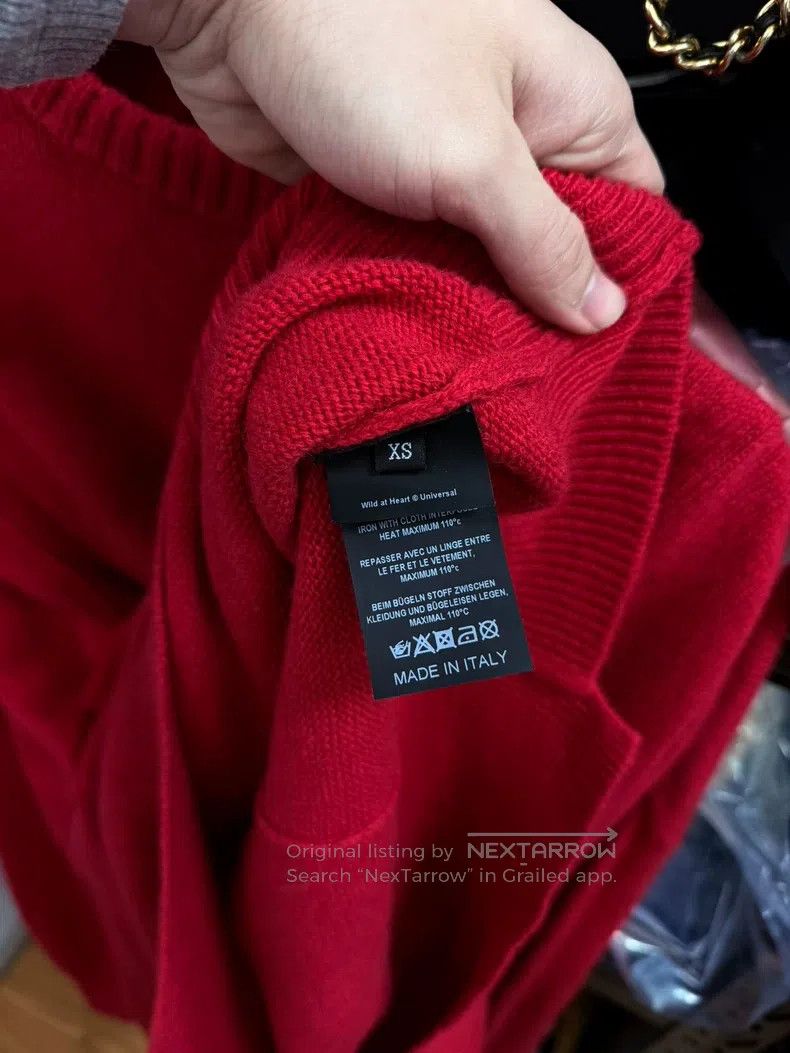 Raf Simons Raf Simons Red velvet season wool patch sweater Size US XS / EU 42 / 0 - 6 Thumbnail