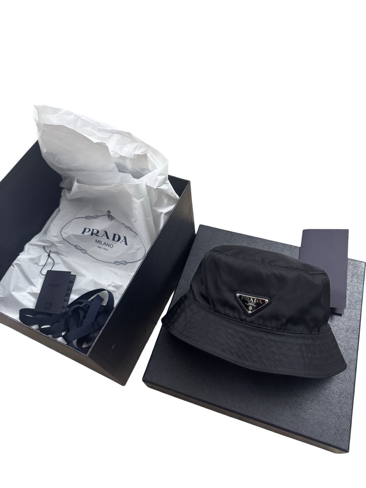 🔥925$ Prada Re-Nylon bucket hat/Prada Logo Nylon Bucket Hat