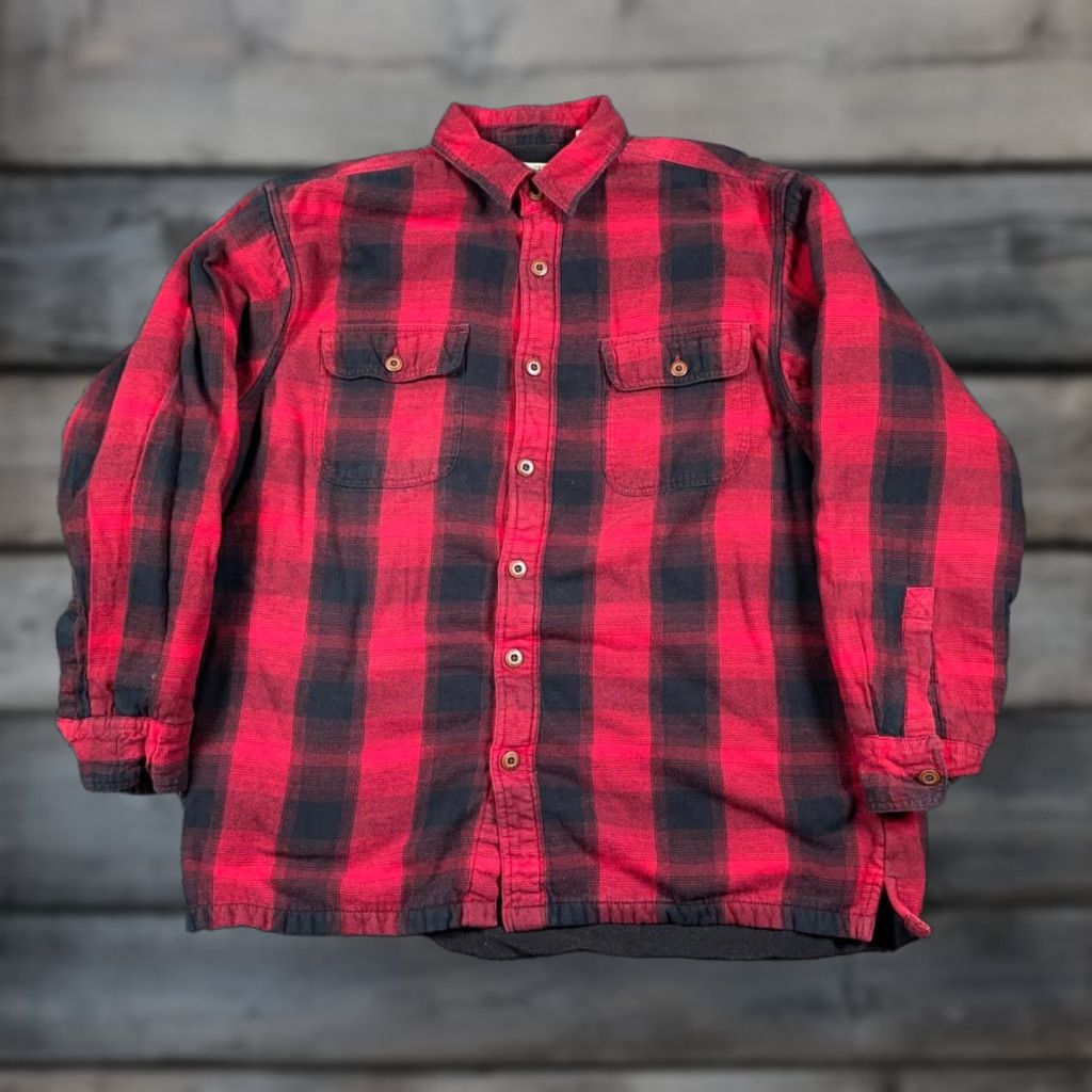 Vintage VINTAGE RedHead Flannel Shirt Jacket Adult Large Red Black Check Plaid Heavyweight Lined Pockets 90s Grunge Retro Mens Size US L / EU 52-54 / 3 - 1 Thumbnail