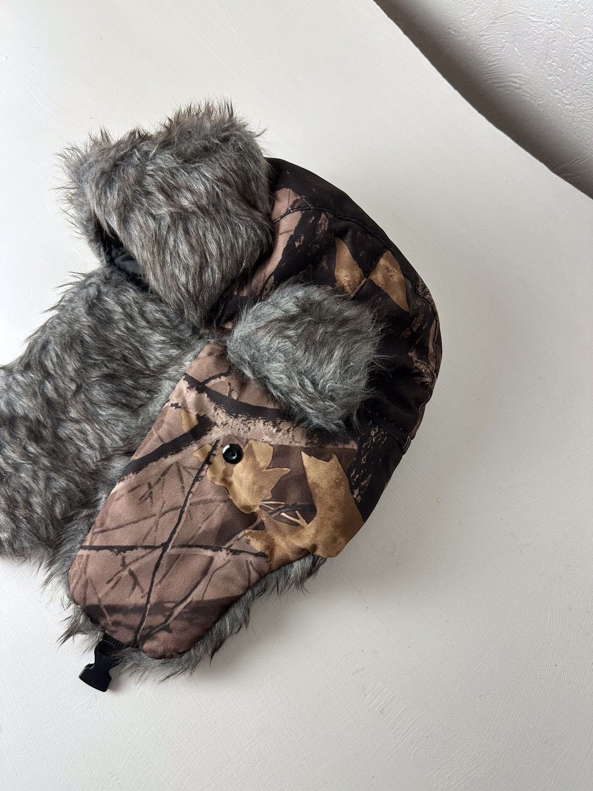 Hysteric Glamour × Vintage Crazy Y2K RealThree Mohair Fuzzy Hat Ushanka Punk Huge Size ONE SIZE - 7 Thumbnail