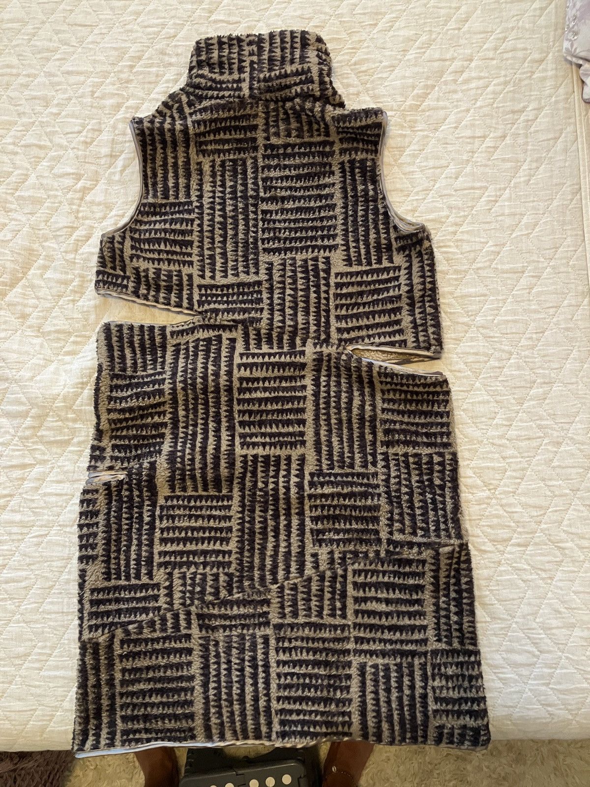 Kapital Hacksaw Block fleece apple peel vest Size M / US 6-8 / IT 42-44 - 2 Thumbnail