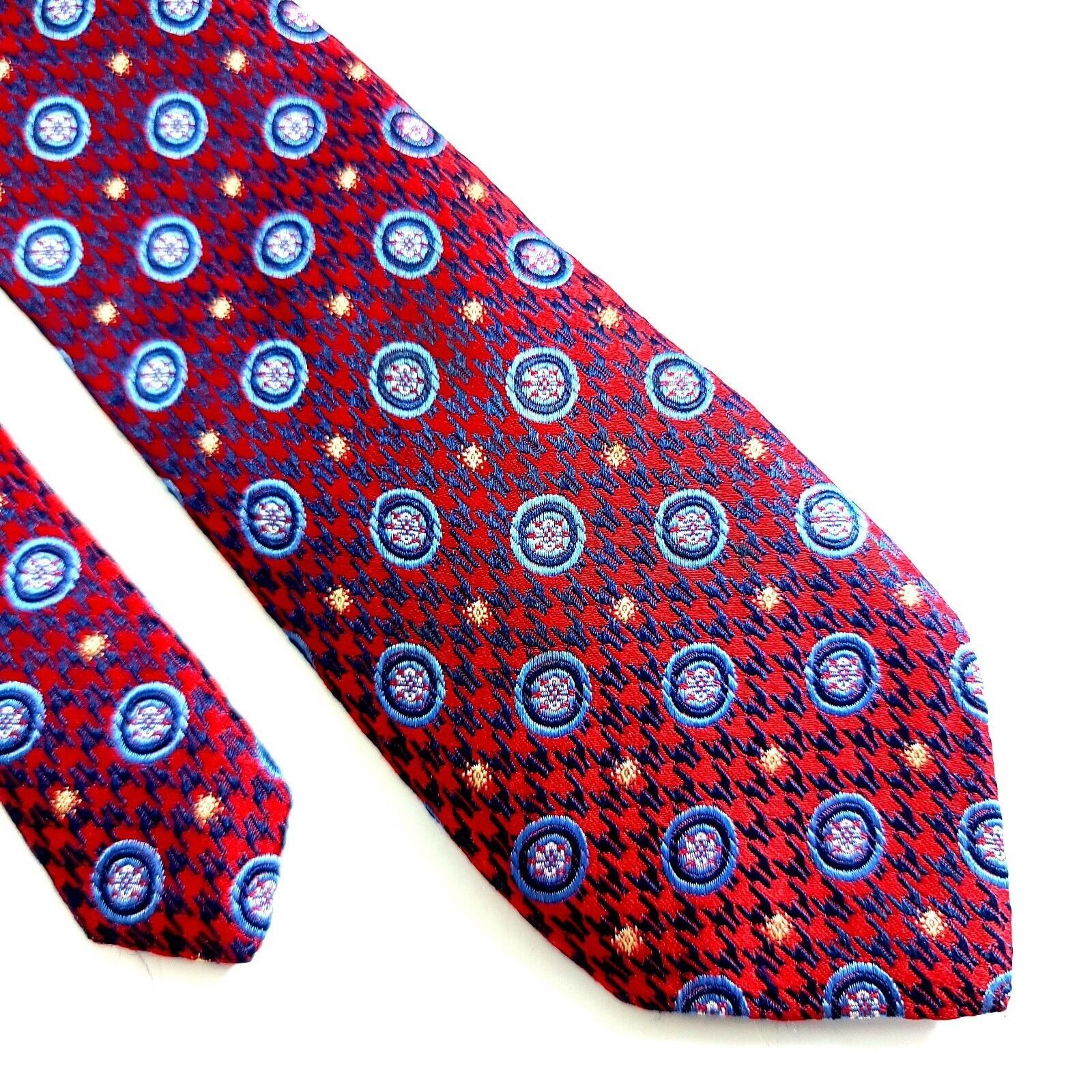 Joseph Abboud Joseph Abboud Red Herringbone Floral Geometric Blue Woven Sh Size ONE SIZE - 1 Thumbnail