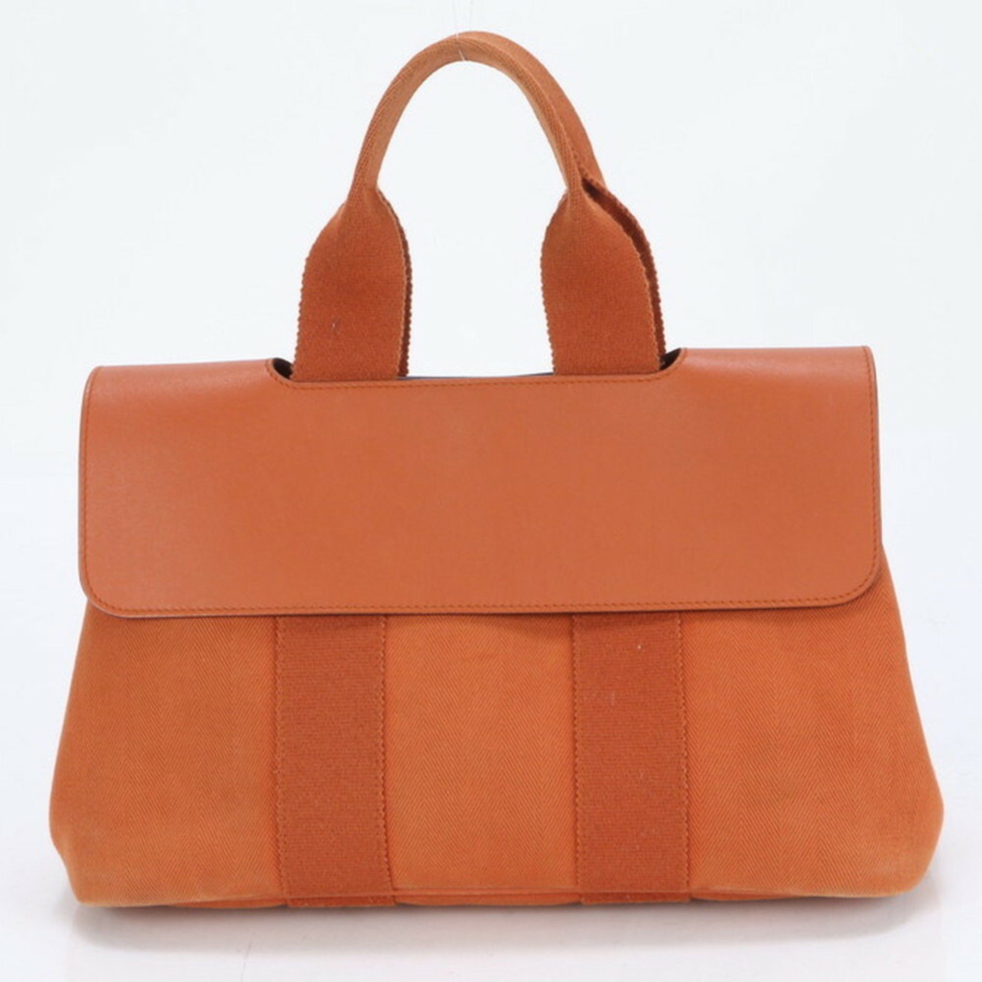 Hermes Valparaiso Pm Toile Chevron Leather Shoulder Bag Handbag For Women in Orange