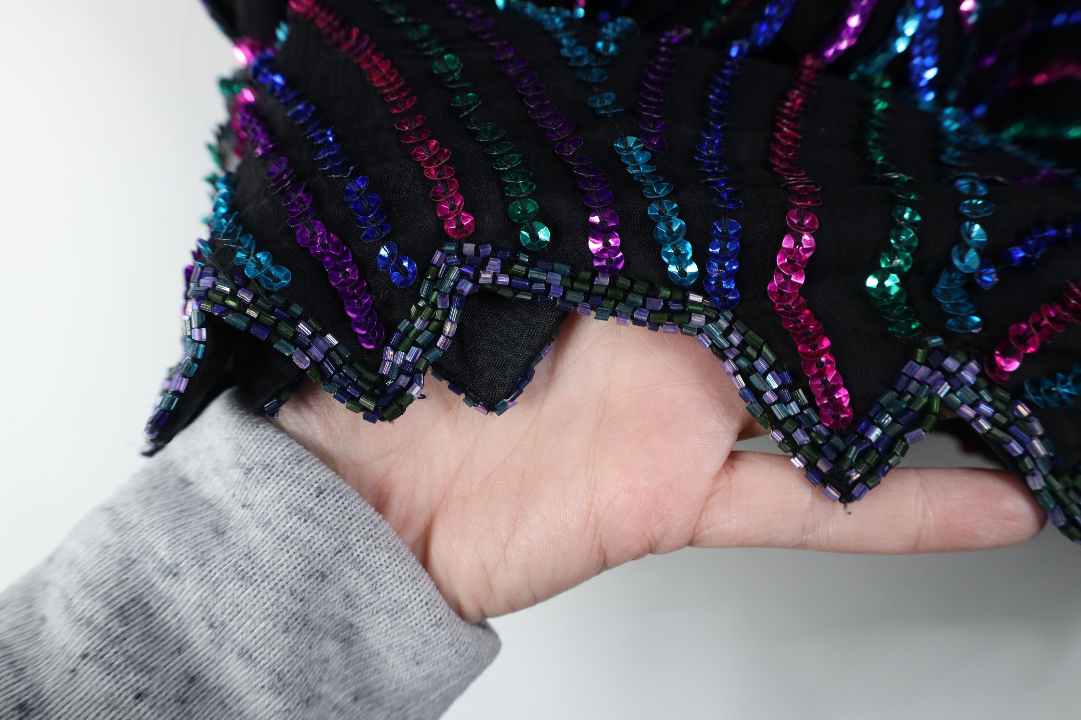 Vintage Vintage 90s Scala Sequin Beaded Evening Party Shirt Silk Size 3XL / US 20-22 - 5 Thumbnail