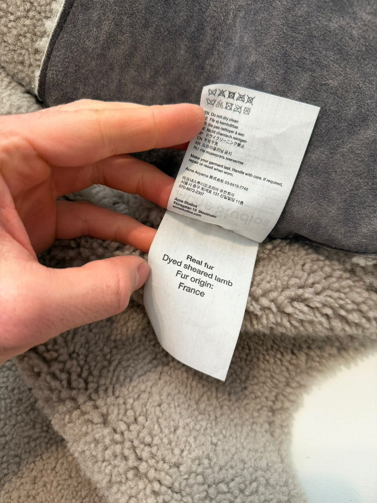 Acne Studios $3100 Gray Paneled French Lamb Shearling Jacket Size US S / EU 44-46 / 1 - 11 Thumbnail