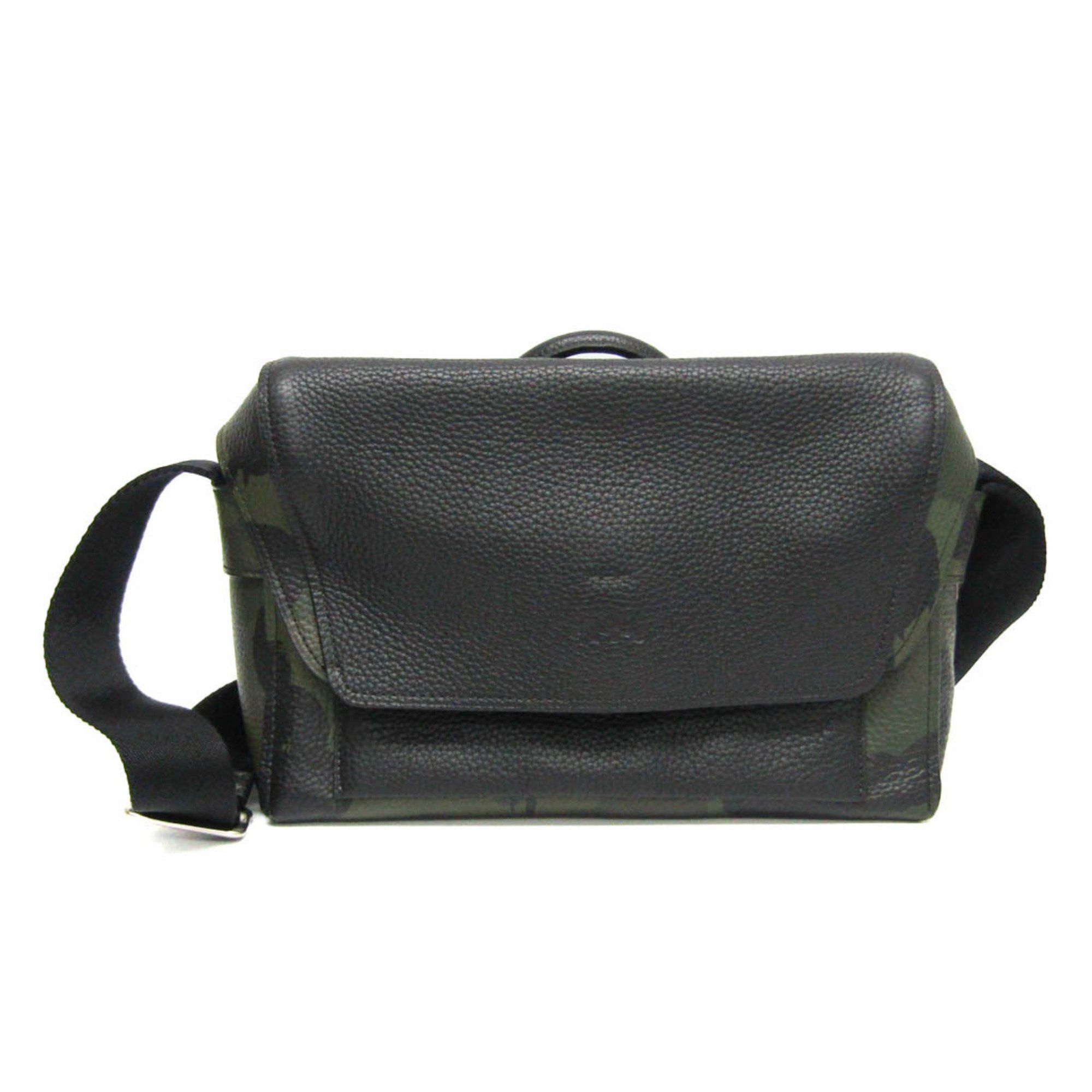 Coach Coach Manhattan Wild Beast 72009 Men's Leather Shoulder Bag Black,Khaki Size ONE SIZE - 1 Thumbnail