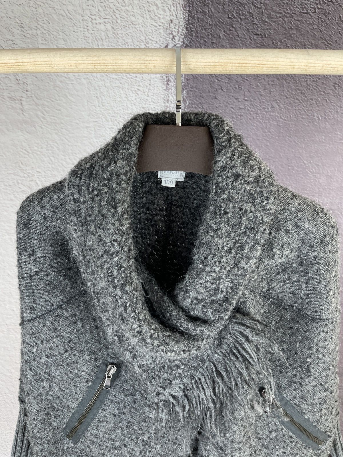 Transit × Transit Uomo Transit Par-Such 100 grey wool alpaca cape coat poncho sz 2 Size M / US 6-8 / IT 42-44 - 4 Thumbnail