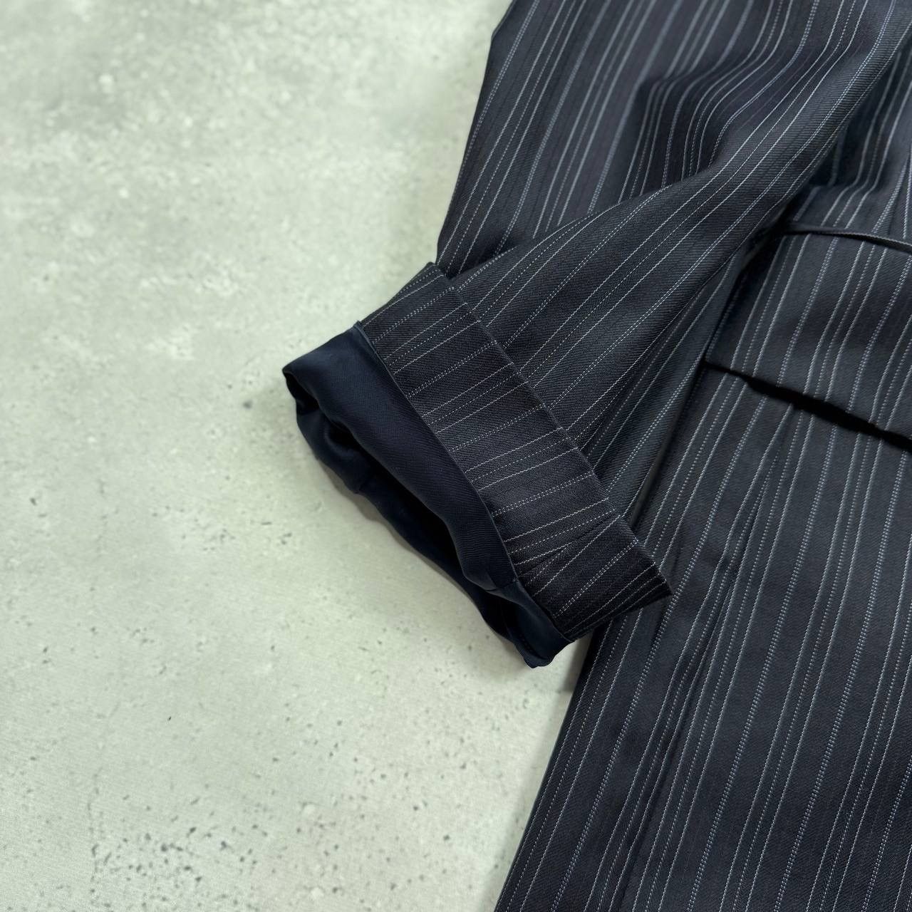 Kenzo Vintage Kenzo Homme Striped Three Button Wool Blazer Navy 50 Size 50R - 10 Thumbnail