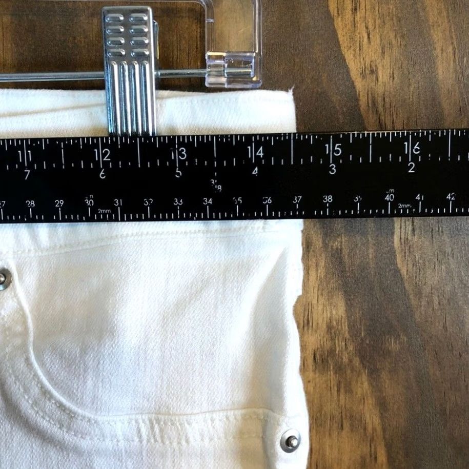 Spanx Spanx Womens Pants White Pull On High Rise Wide Cropped Raw Hems Stretch Medium Size 32" / US 10 / IT 46 - 7 Thumbnail