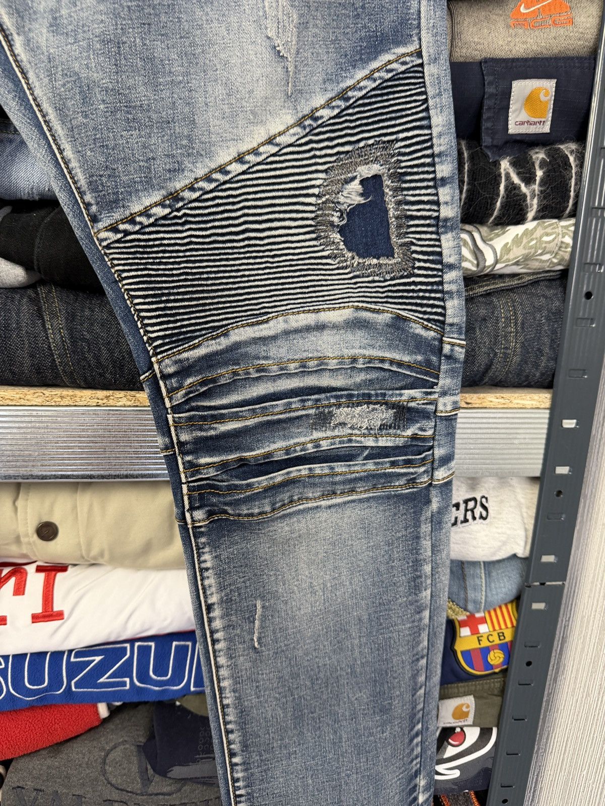 Balmain Balmain Biker jeans Distress RARE Size US 34 / EU 50 - 5 Thumbnail