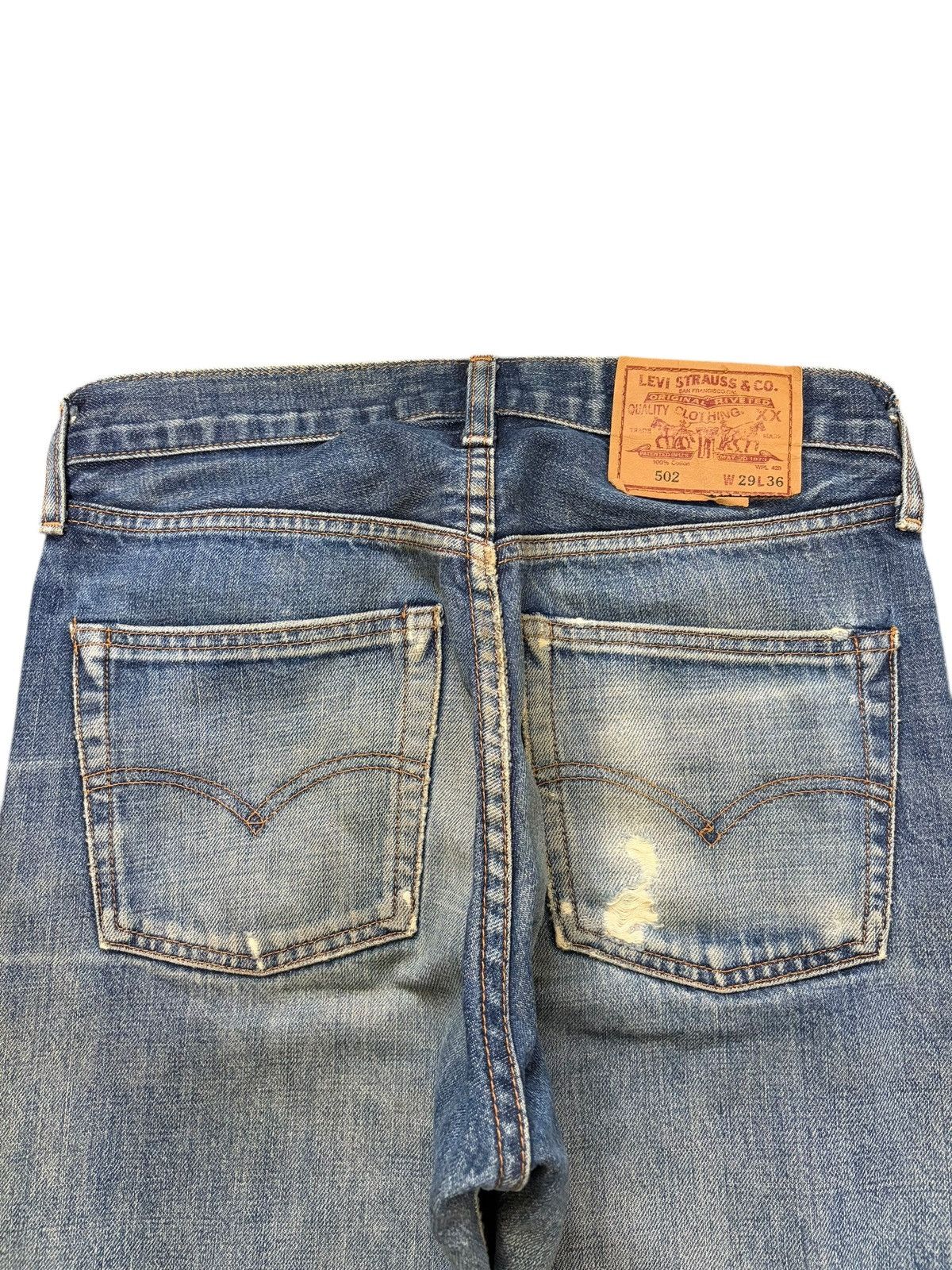 Levi's Vintage 90s Levis Big E Selvedge Distress Loose Jeans Size US 32 / EU 48 - 4 Thumbnail