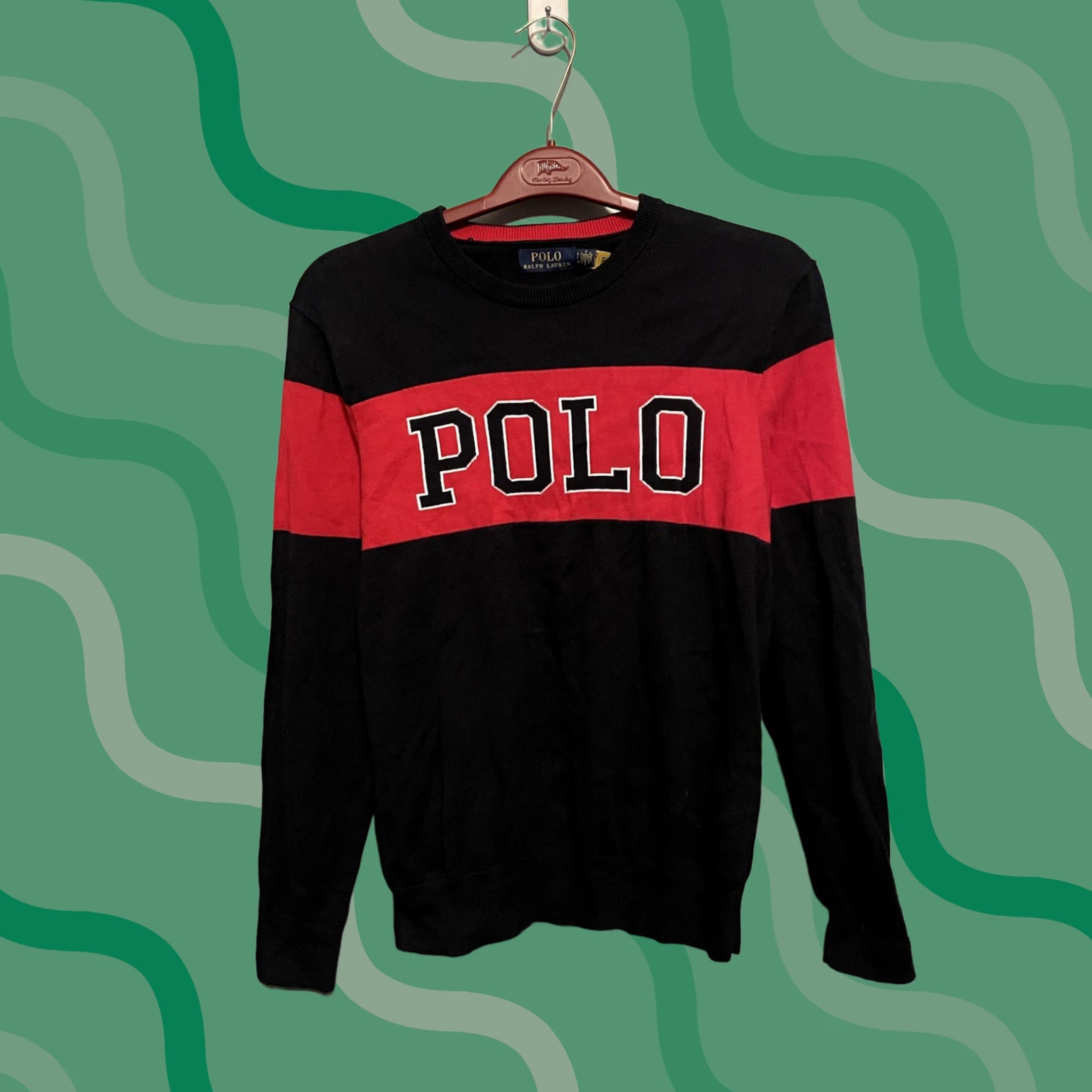 Ralph Lauren Ralph Lauren Polo Men Sweater Pullover Navy Red Size S Knit Round Neck Long Sleeve Striped Classic All Seasons Size US S / EU 44-46 / 1 - 1 Thumbnail