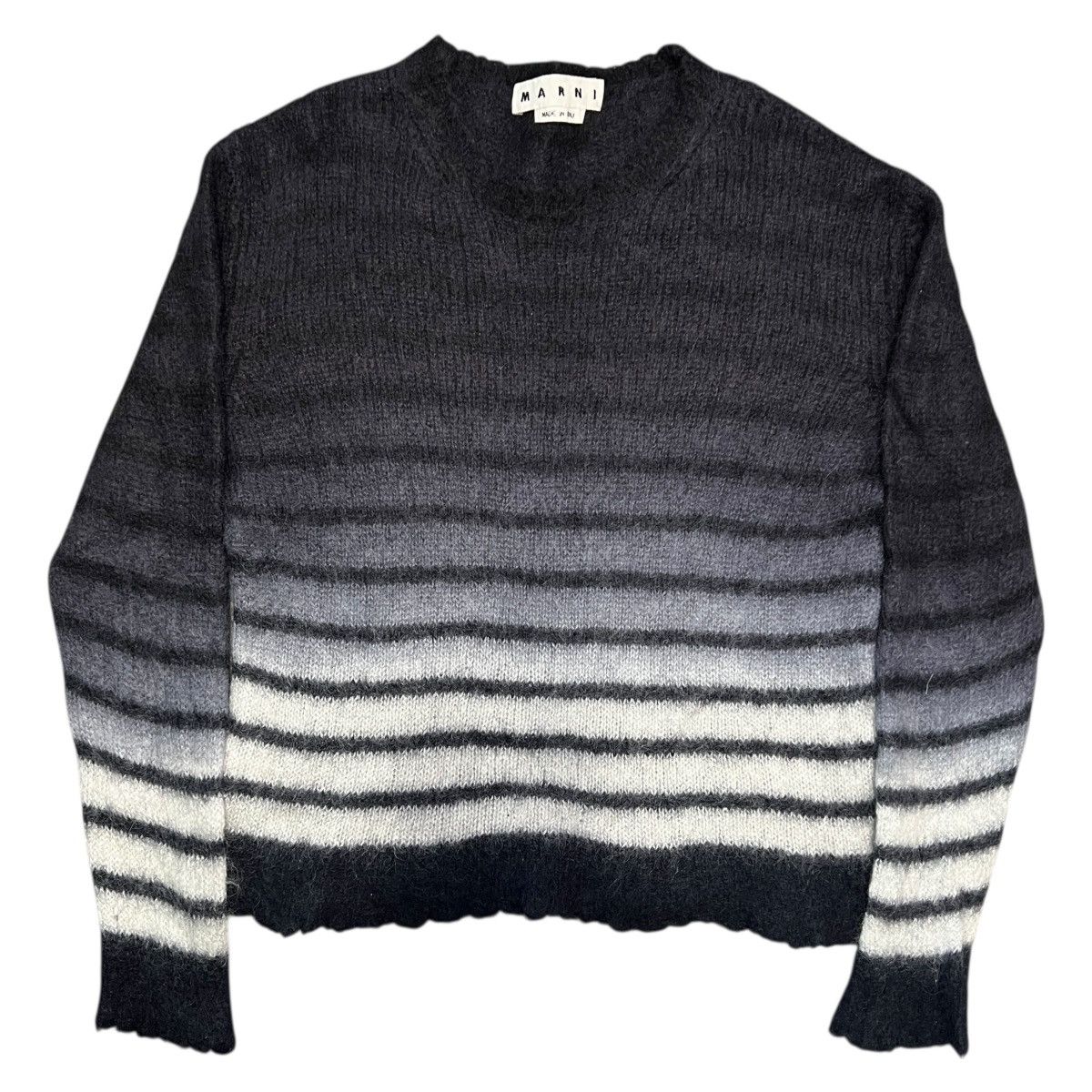 Marni MARNI 2016AW Ombre Mohair Horizontal Stripe Knit Sweater Size US L / EU 52-54 / 3 - 1 Thumbnail